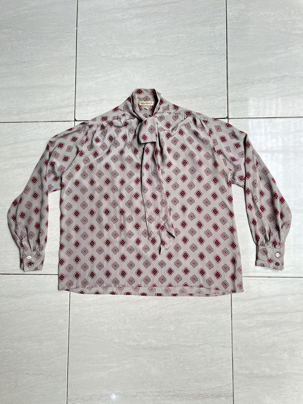 Yves Saint Laurent Yves Saint Laurent YSL Motive Blouse Size L / US 10 / IT 46 - 6 Thumbnail