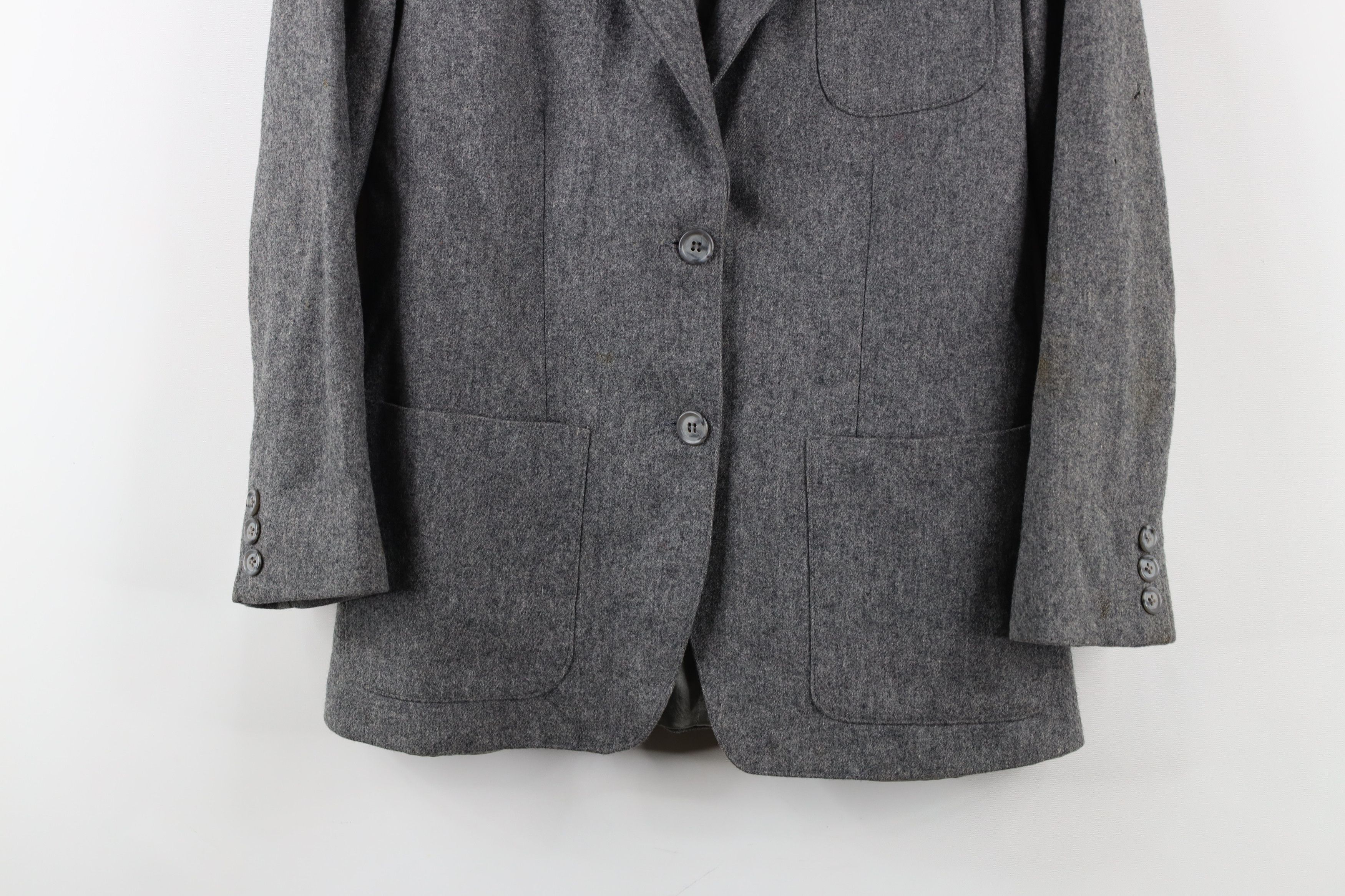 Vintage Vintage 90s Streetwear Wool 2 Button Blazer Suit Jacket Gray Size M / US 6-8 / IT 42-44 - 3 Thumbnail