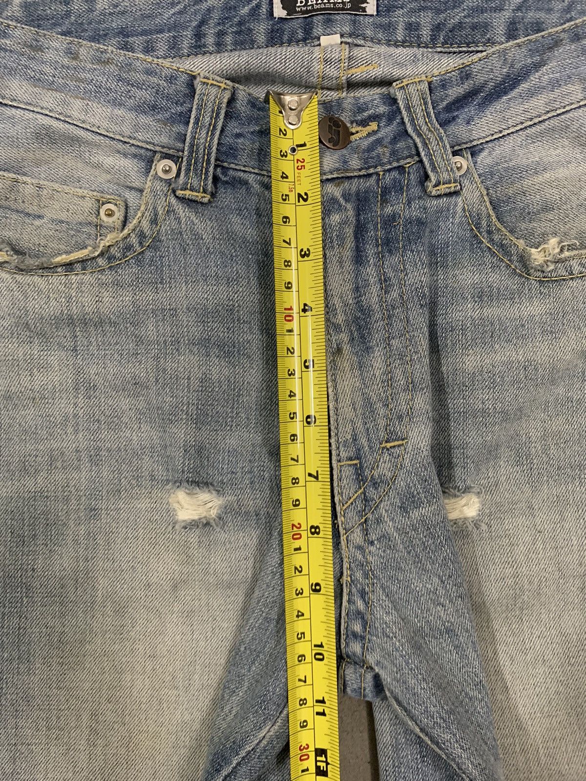 Beams Plus Vintage Japanese Brand Beams Patched Distressed Grunge Jeans Size US 29 - 19 Thumbnail