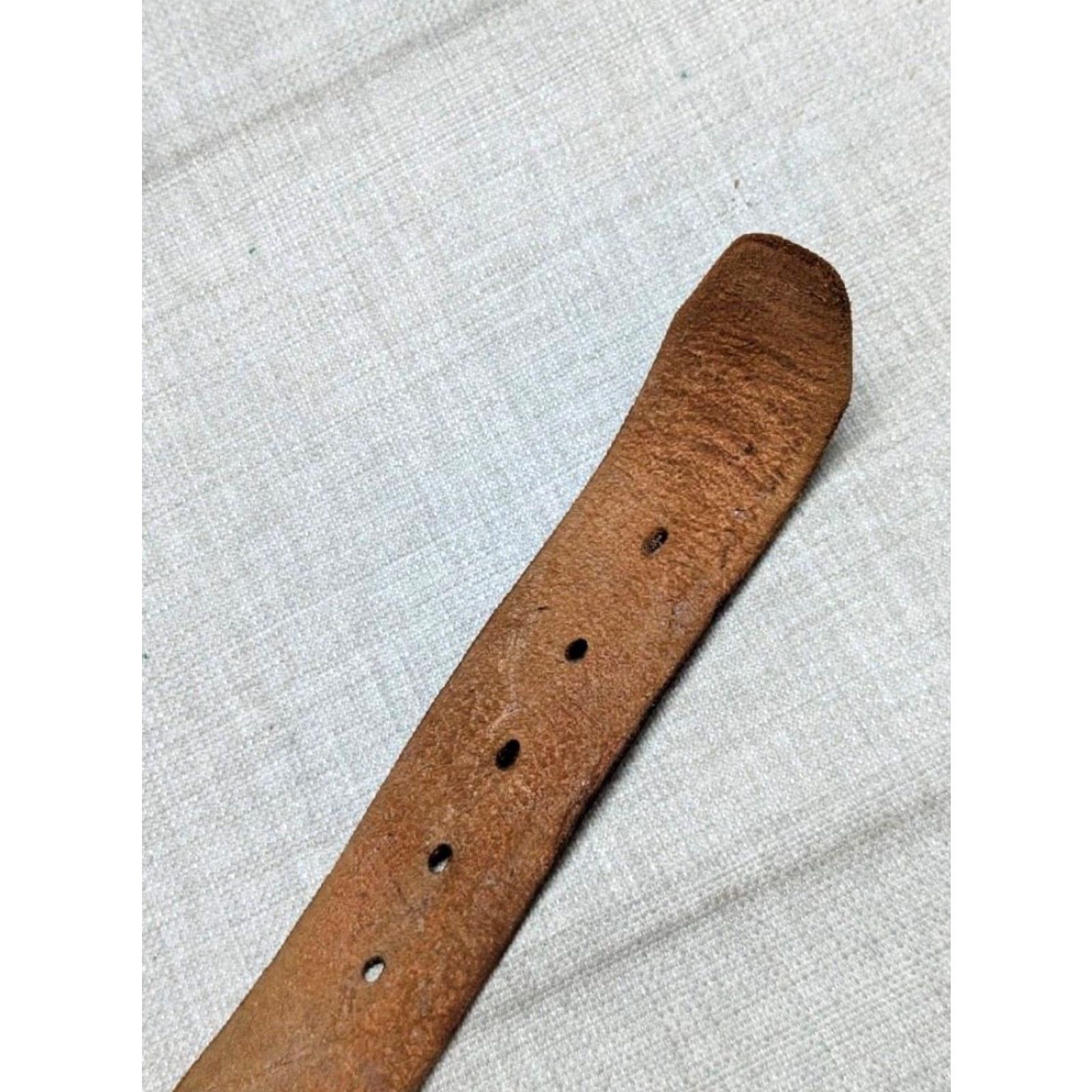 Vintage VINTAGE handcrafted western belt MEXICO Tooled 32 Cowhide Brown Leather Men Belt Size 32 - 6 Thumbnail