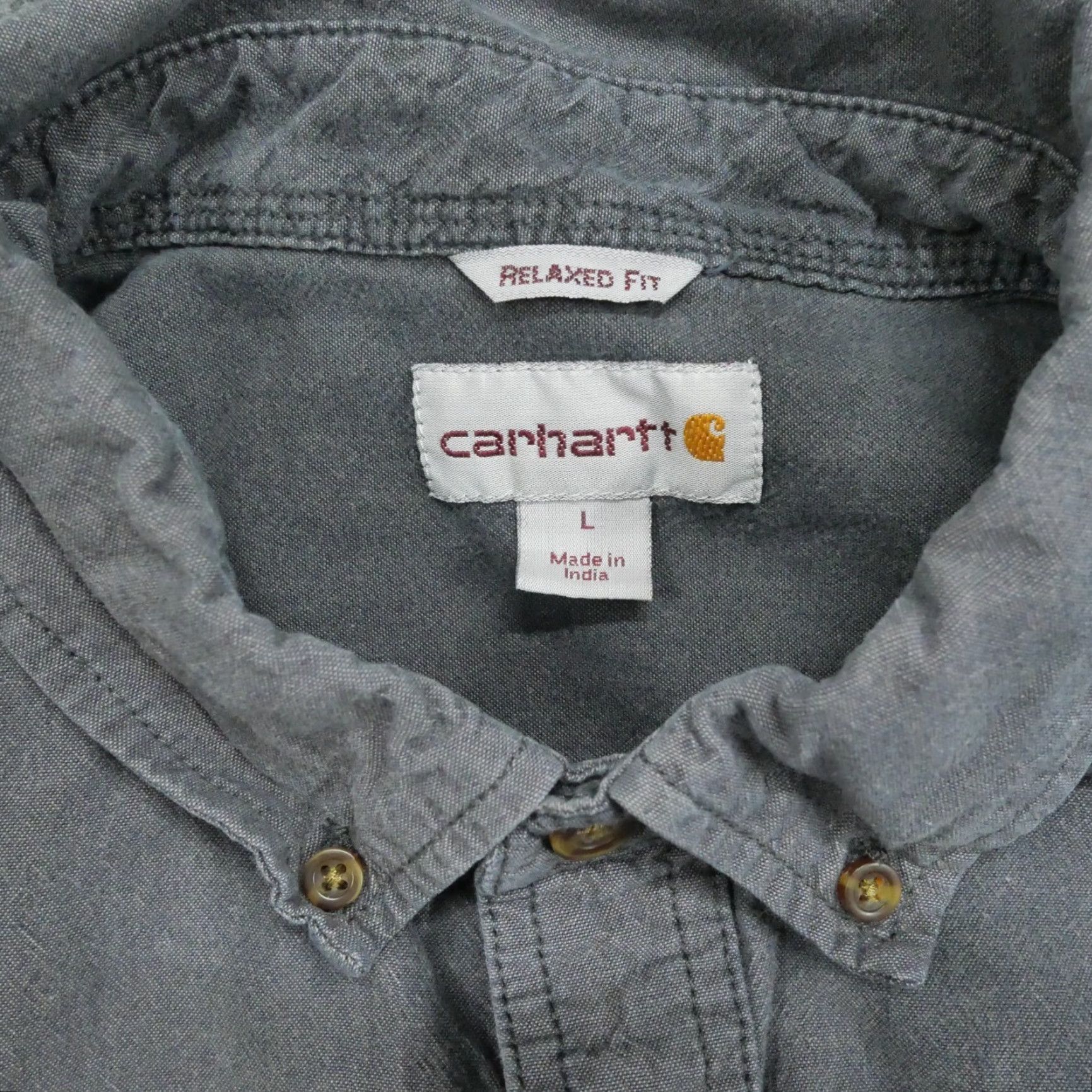 Carhartt VINTAGE Carhartt Shirt Mens Large Grey Button Up Distressed Faded Workwear Size US L / EU 52-54 / 3 - 5 Thumbnail