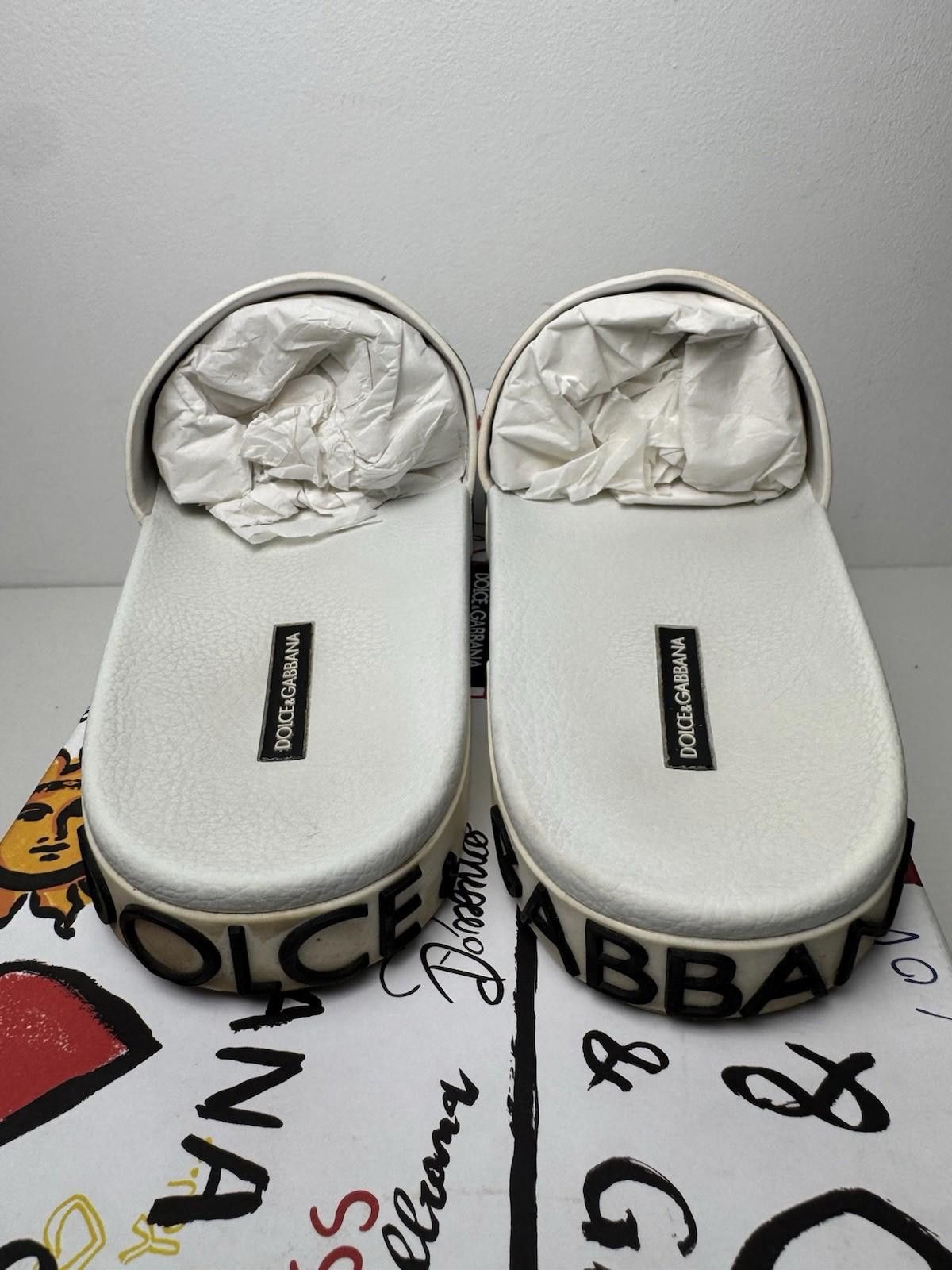 Other Dolce & Gabbana Logo Slides White/Black SZ 45 Men’s Size US 12 / EU 45 - 3 Thumbnail