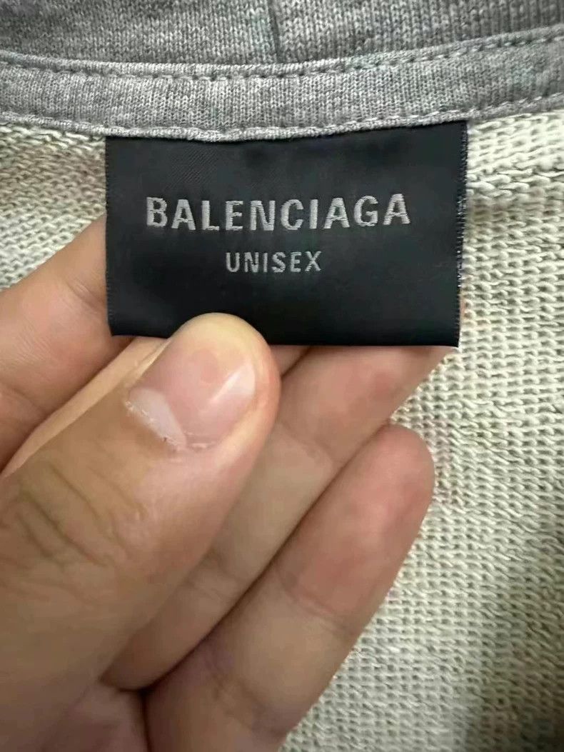Balenciaga Balenciaga Gray Destroyed Letter Zip Hoodie Jacket Size US M / EU 48-50 / 2 - 3 Thumbnail
