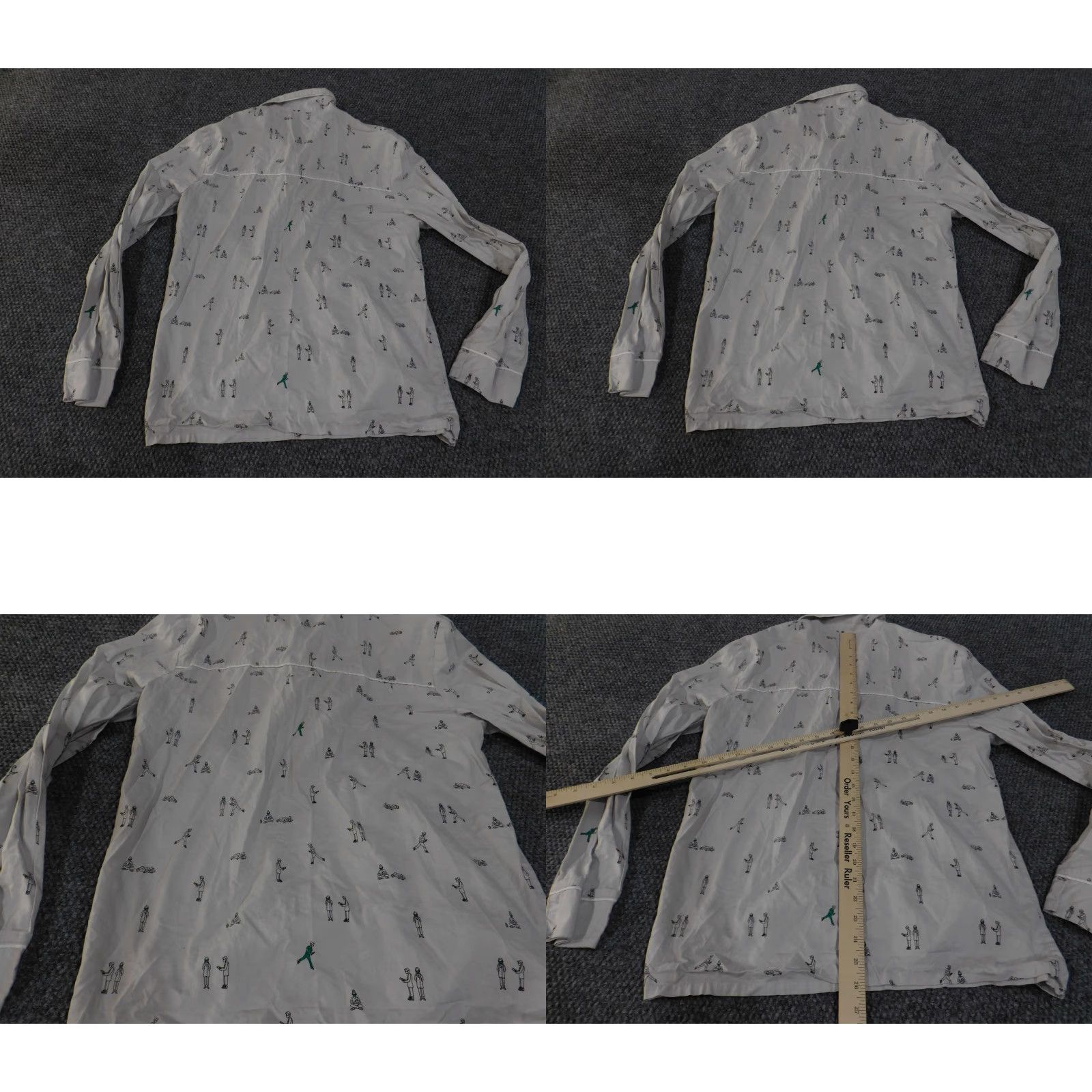 Vintage Figs Shirt Mens Small White Doctor Print Long Sleeve Button Up Medical Top Size US S / EU 44-46 / 1 - 9 Thumbnail