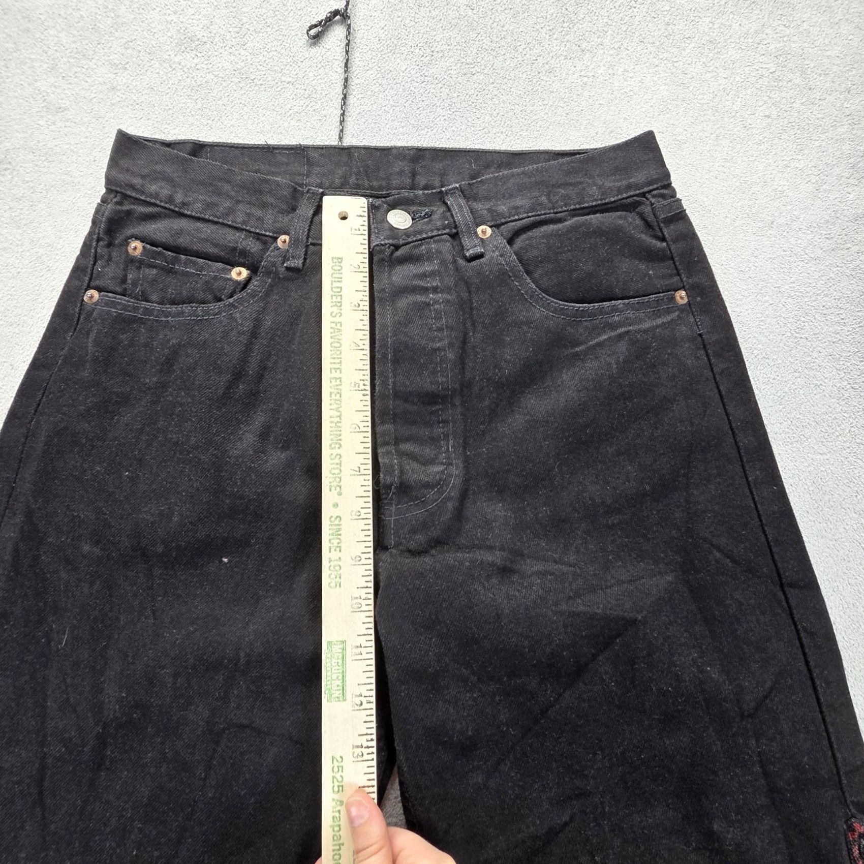 Levi's Levi's 501 Jeans Mens Black Straight USA Vintage 90s 28x29 Modified Fits 31 Inseam 34 Pockets Embroidered Denim Button Closure Mens Size US 31 - 7 Thumbnail