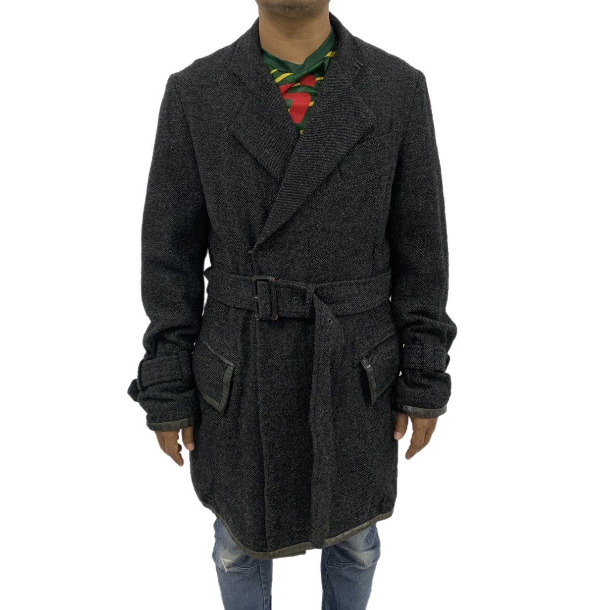 Yohji Yamamoto Vintage Y's by Yohji Yamamoto Gabardine Belted Wool Coat Size US M / EU 48-50 / 2 - 1 Thumbnail