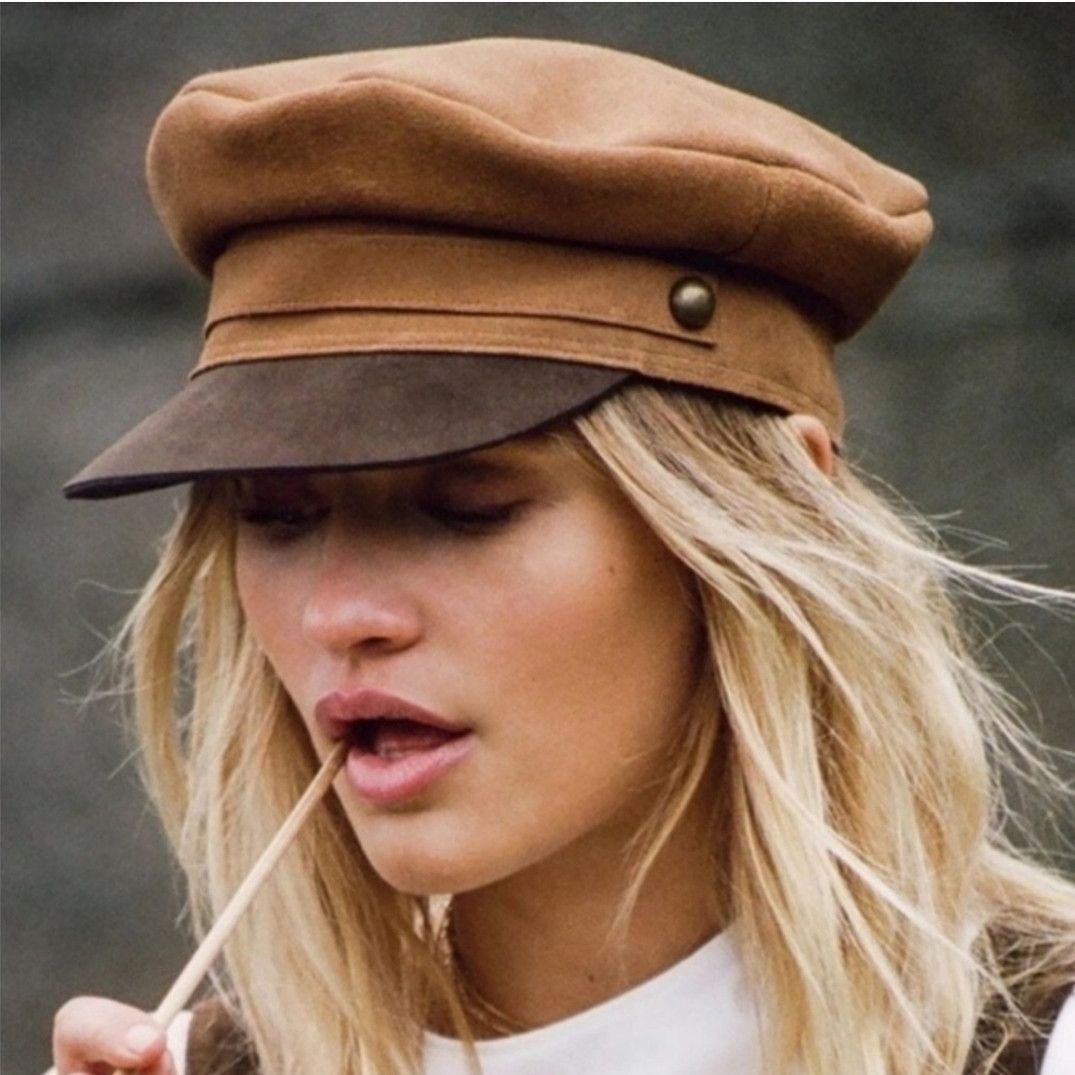 Designer × Lack of Color Lack Of Color Lola Brown 100% Leather Suede Newsboy Small Size ONE SIZE - 12 Thumbnail
