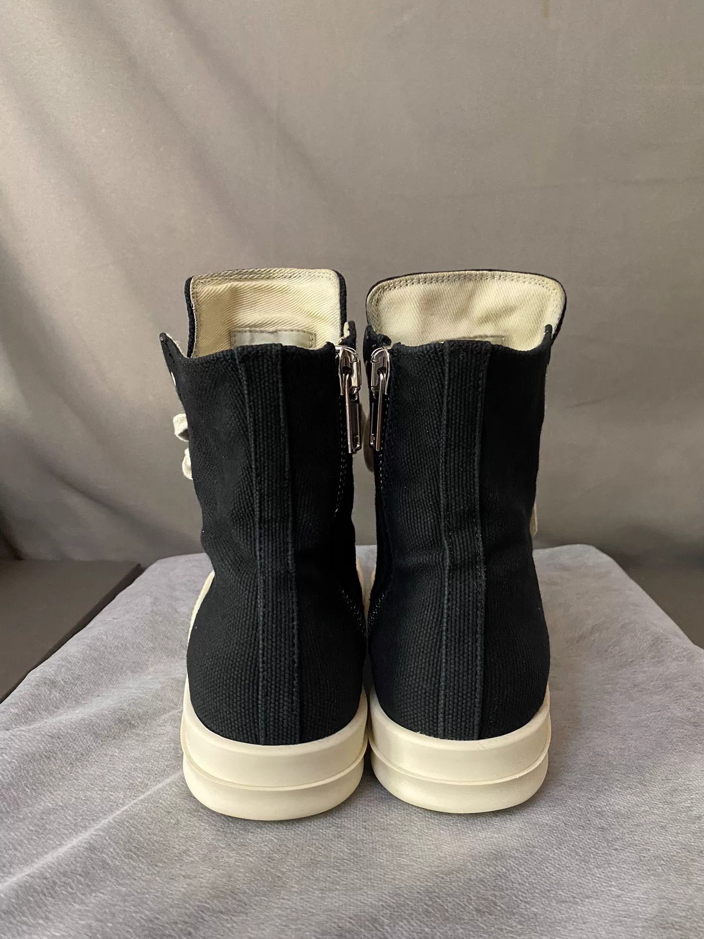 Rick Owens rick owens high-top black canvas sneakers Size US 5.5 / EU 38 - 4 Thumbnail