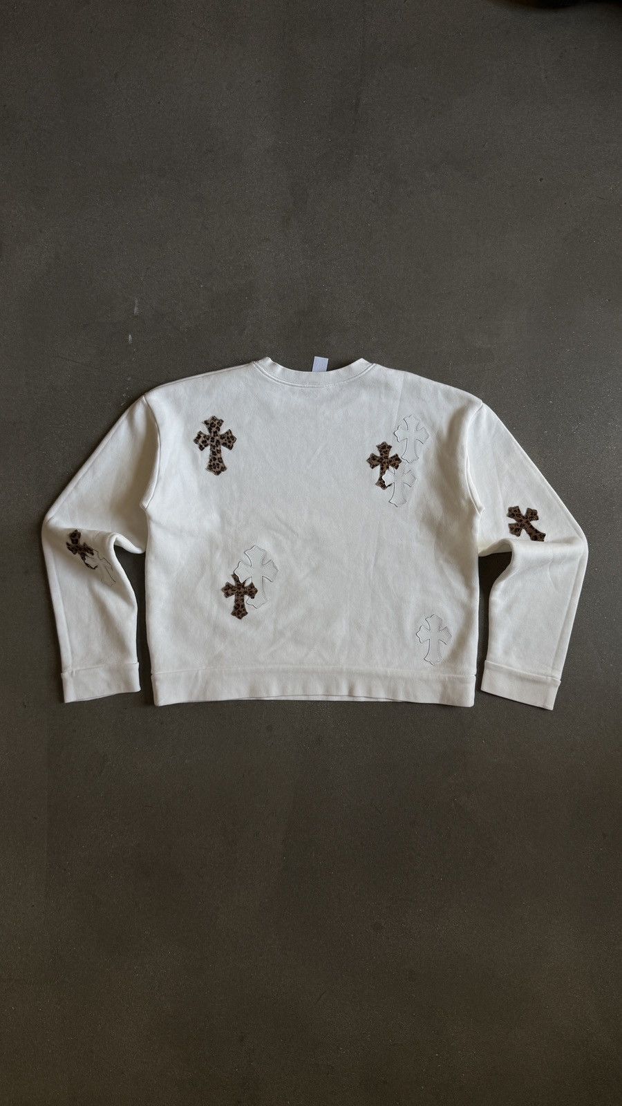 Chrome Hearts RARE! Chrome Hearts White & Leopard Cross Patch Sweatshirt. Size US S / EU 44-46 / 1 - 2 Thumbnail