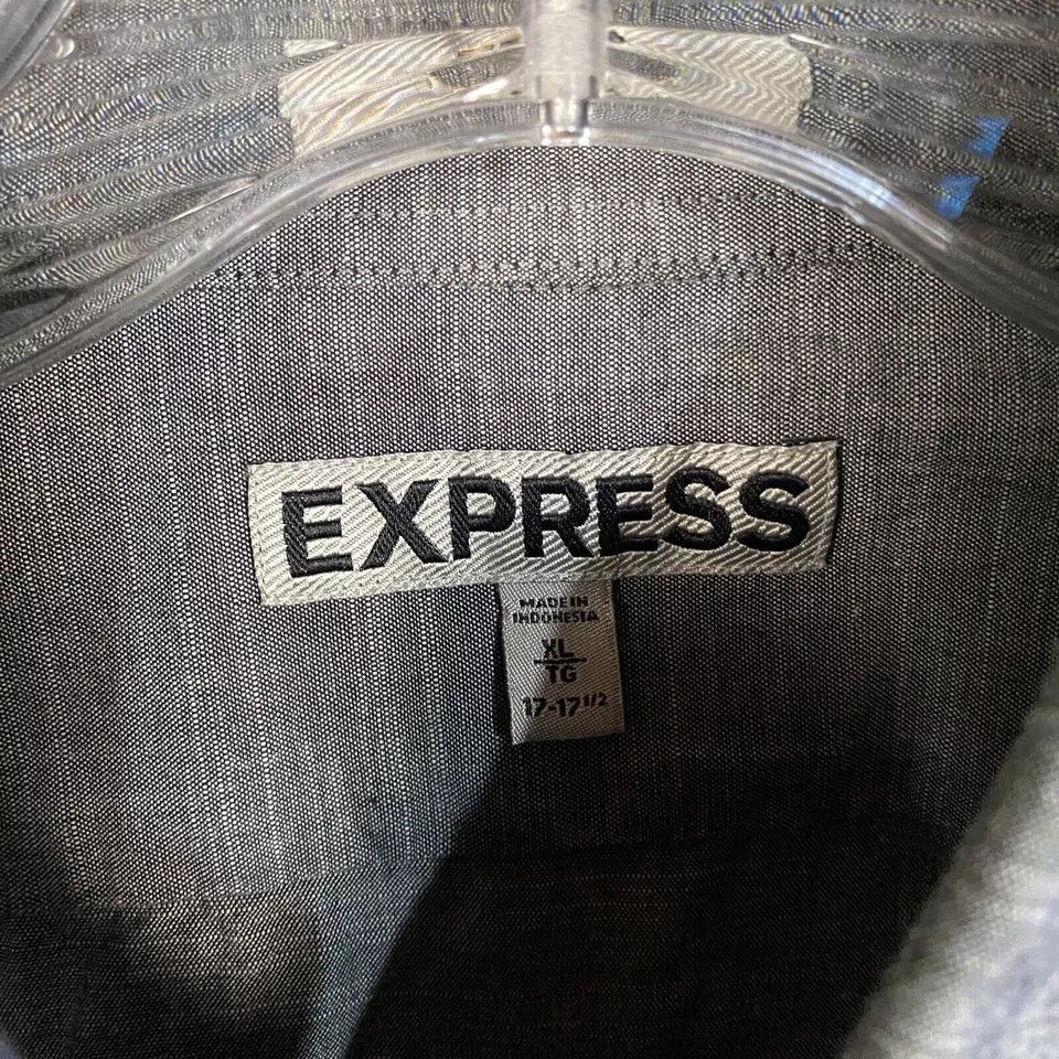 Express Express Button Up Shirt Men's XL Fitted 17-17.5 Long Sleeve Size US XL / EU 56 / 4 - 2 Thumbnail