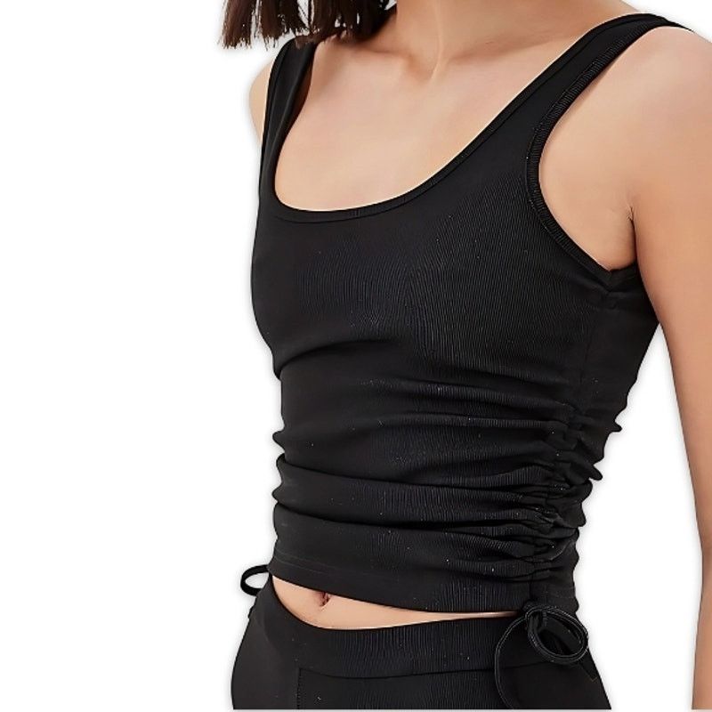 Other 4th & Reckless Annoushka Tank Top Ruched Side Black W L NWOT Size L / US 10 / IT 46 - 5 Thumbnail