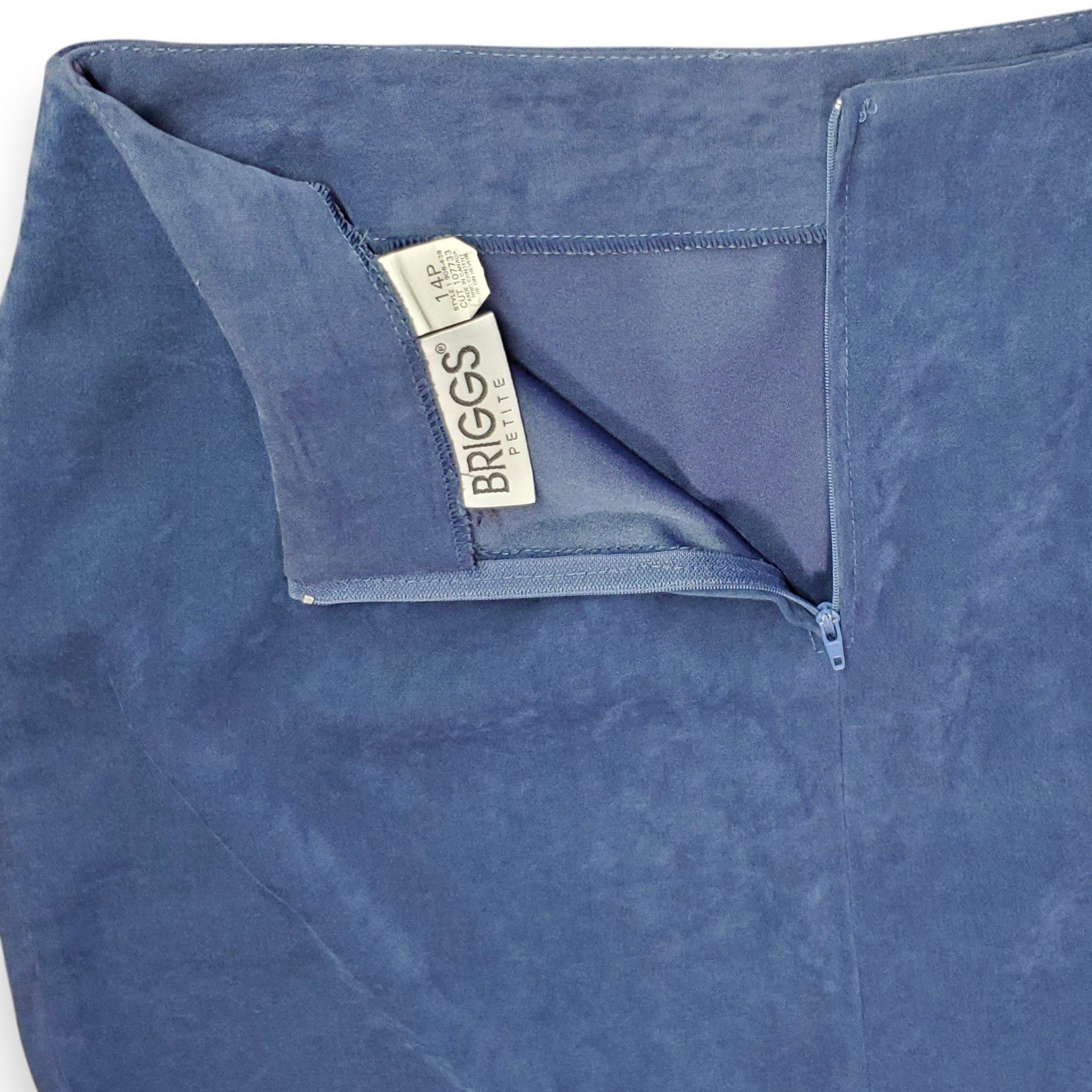 Briggs & Riley Briggs Size 14p Pencil Skirt Microfiber Slate Blue Stretch Size 36" / US 14 / IT 50 - 8 Thumbnail