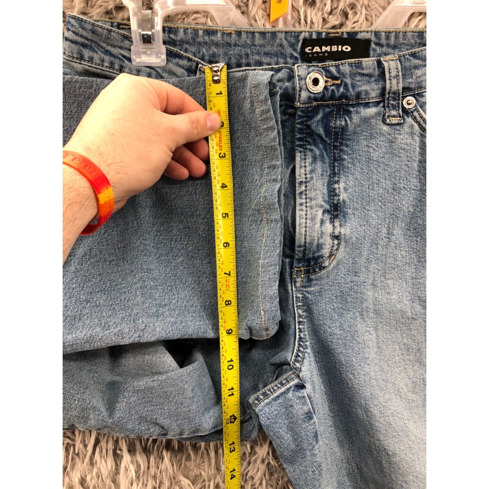 Vintage Cambio Jeans Size 14 Womens Mid Rise Stone Blue Denim Straight Jeans Size 36" / US 14 / IT 50 - 4 Thumbnail