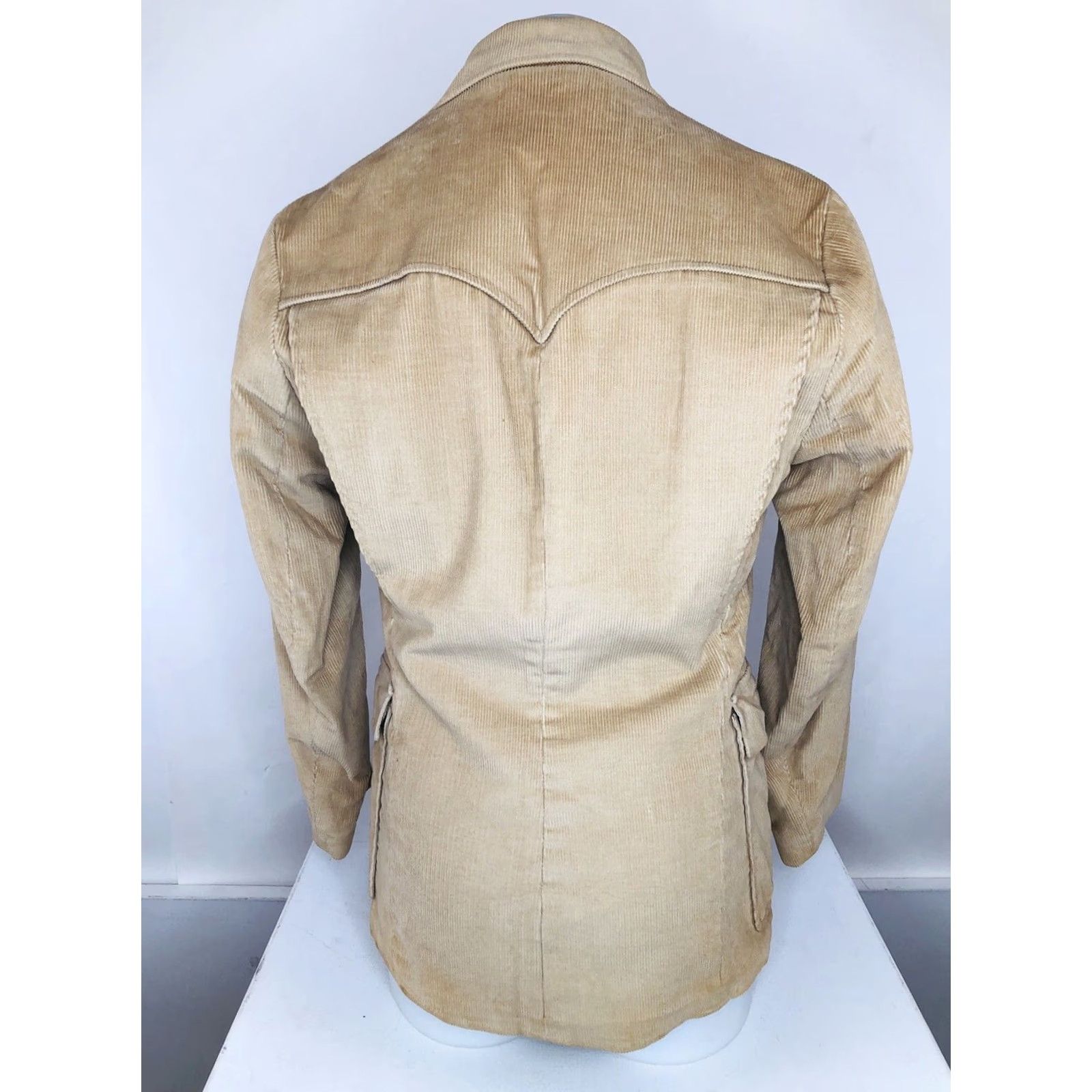 Vintage Pioneer Wear Blazer - Mens 36 Corduroy Western SportCoat Jacket Tan Vintage B11 Size 36R - 4 Thumbnail