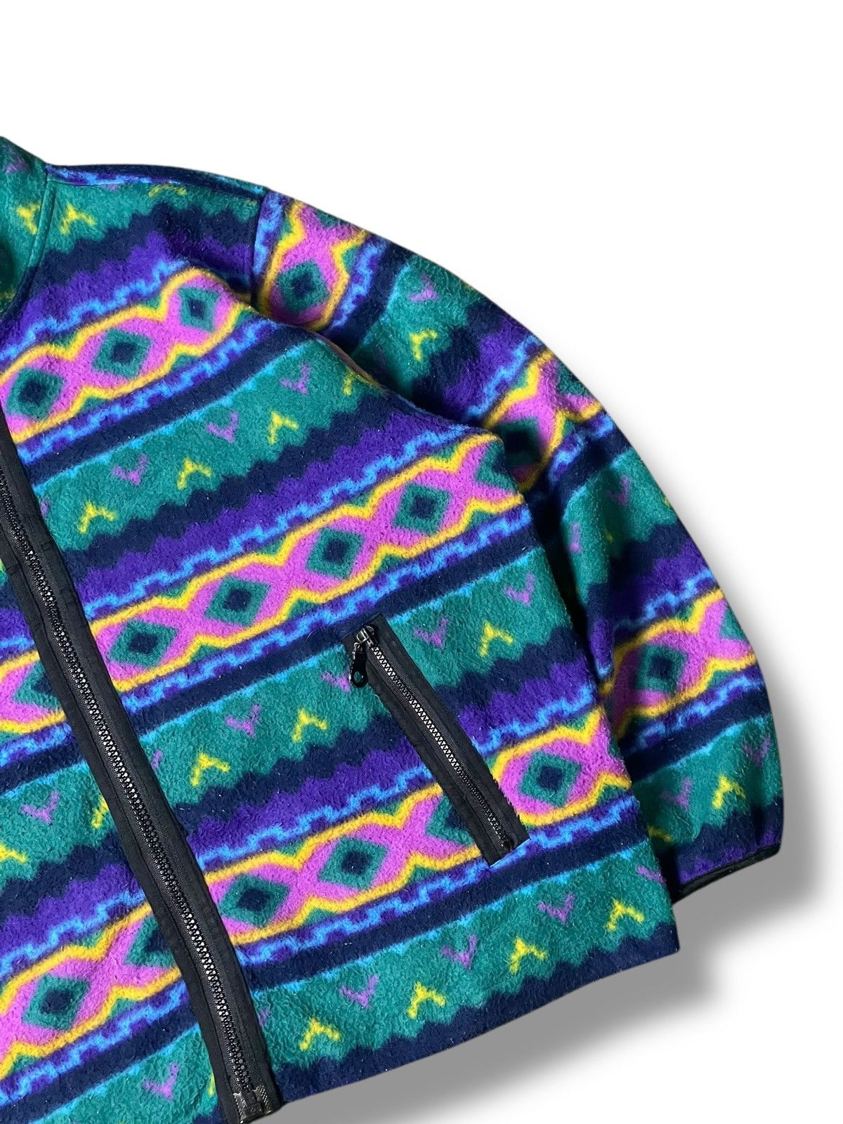 Japanese Brand × Vintage Great Heaven Sunbody Abstract Pattern Fleece Jacket (110) Size US L / EU 52-54 / 3 - 3 Thumbnail