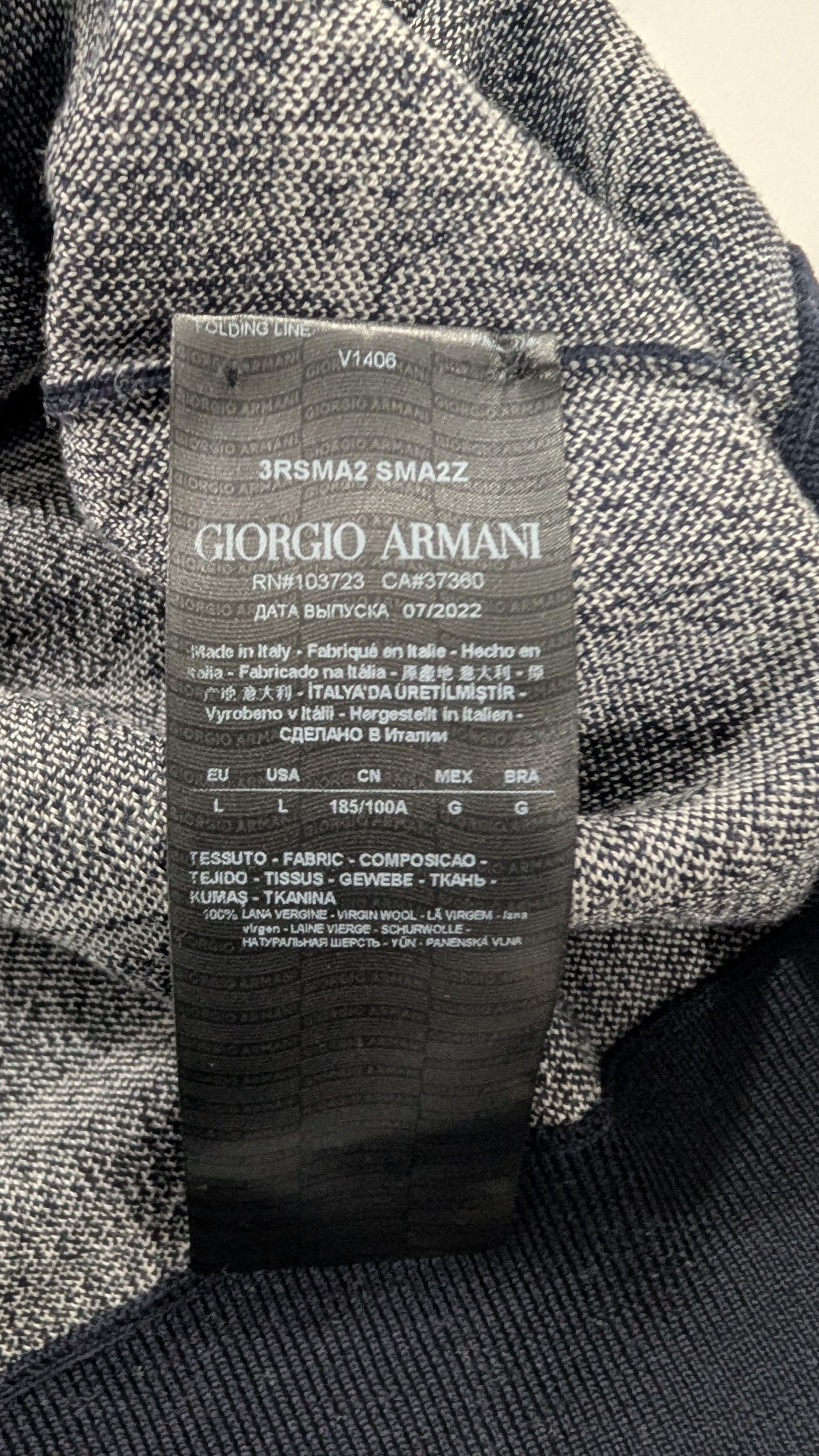 Giorgio Armani GIORGIO ARMANI Virgin Wool Monogram Knit Sweater Size US L / EU 52-54 / 3 - 13 Thumbnail