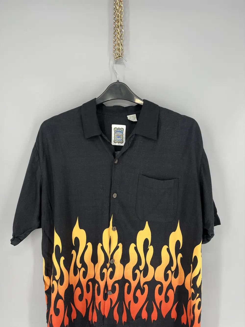 Vintage Vintage Hawaiian Red Flames Crazy Japanese Shirt Guy Fieri Size US M / EU 48-50 / 2 - 6 Thumbnail