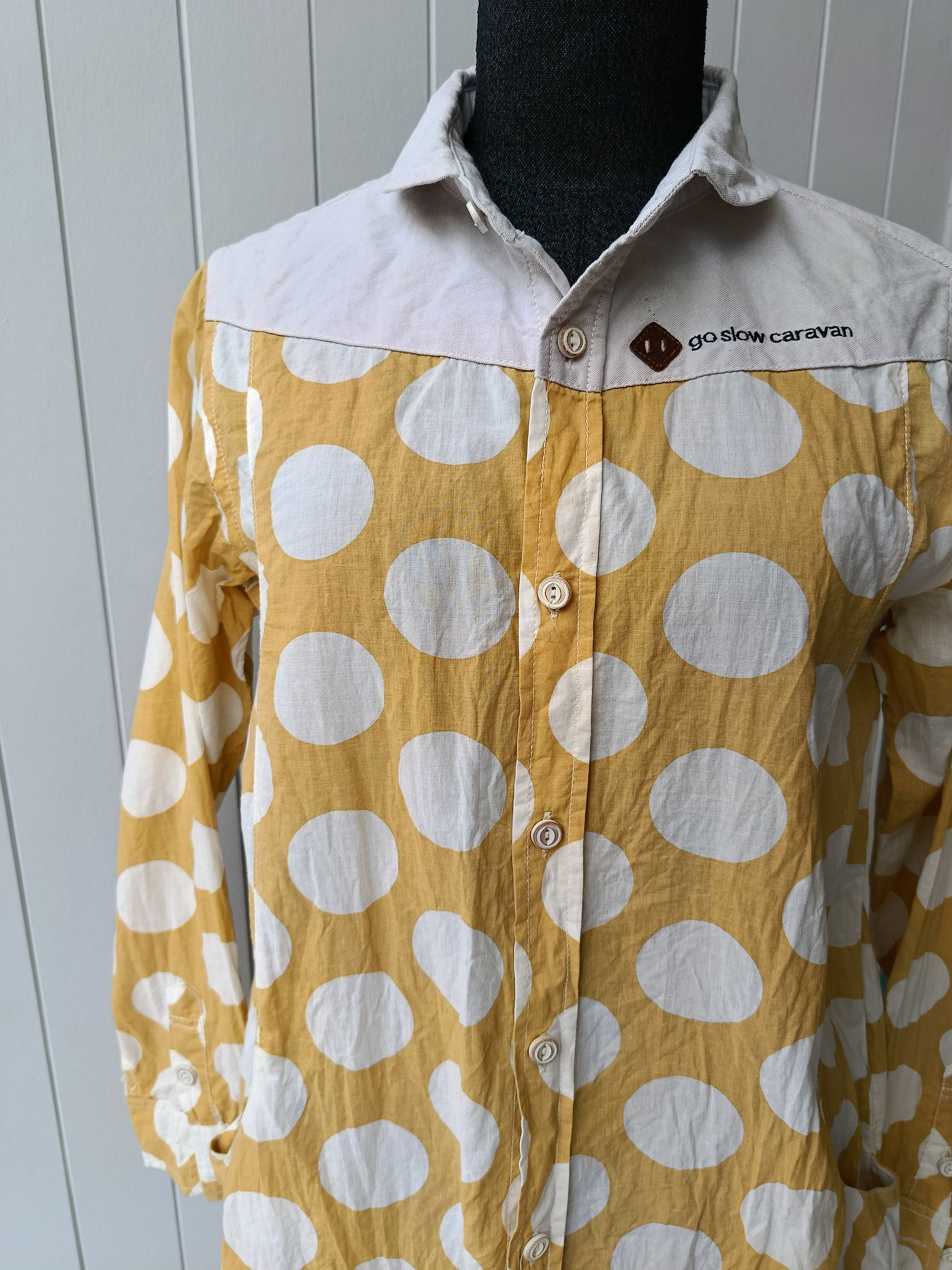 go slow caravan Go Slow Caravan 1 comfortable yellow circles dress shirt Size S / US 4 / IT 40 - 6 Thumbnail