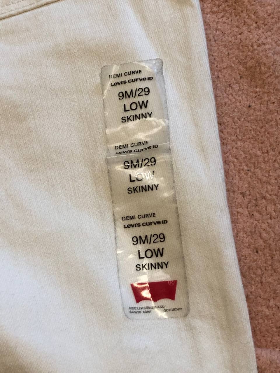 Levi's Vintage white jeans low skinny Y2K Levi's streetwear Size 29" - 5 Thumbnail