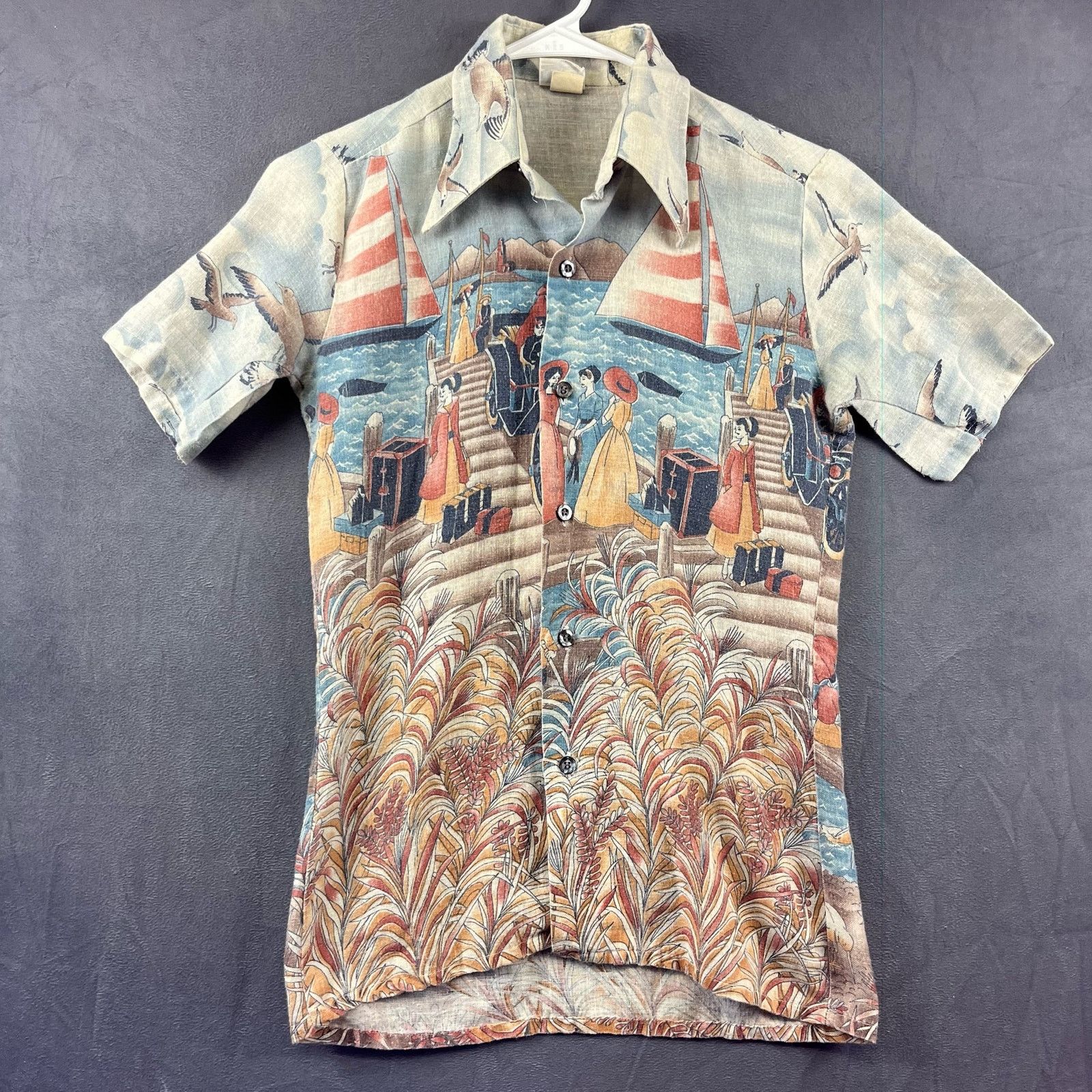 Other Vintage Kaynee Shirt All Over Print Knit Late 1800's Scenery Size US XS / EU 42 / 0 - 1 Thumbnail