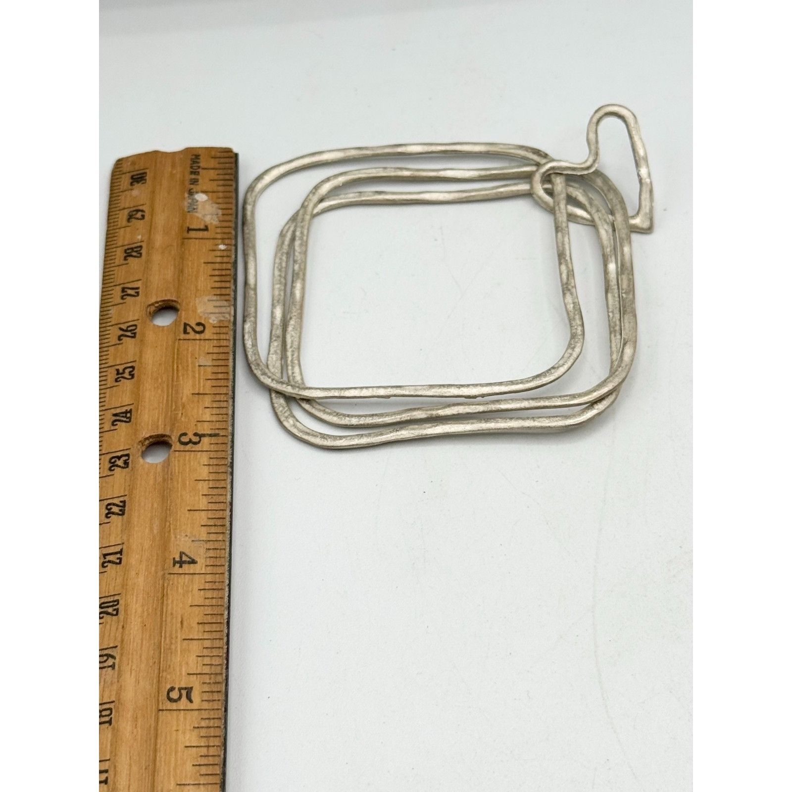 Other Silver square bangle heart bracelet set Size ONE SIZE - 2 Thumbnail