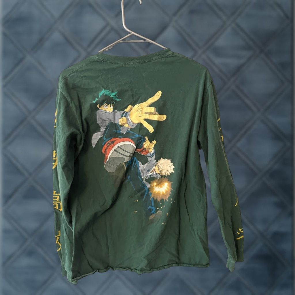 Hot Topic VINTAGE Graphic Tee T-Shirt Unisex Adults L Green My Hero Academia Hot Topic 90s 2000s Crew Neck Long Sleeve Size US L / EU 52-54 / 3 - 1 Thumbnail