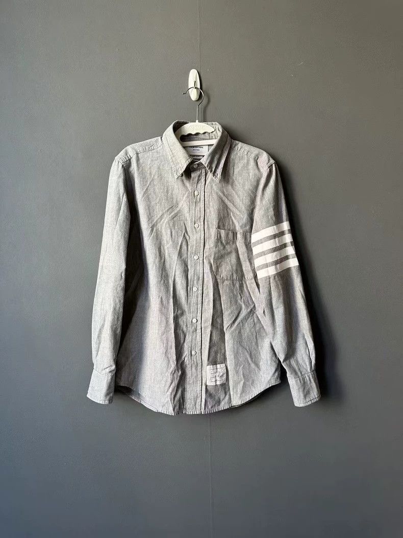 Thom Browne THOM BROWNE Grey cuffband shirt 2502-Nextarrow Size US XS / EU 42 / 0 - 1 Thumbnail
