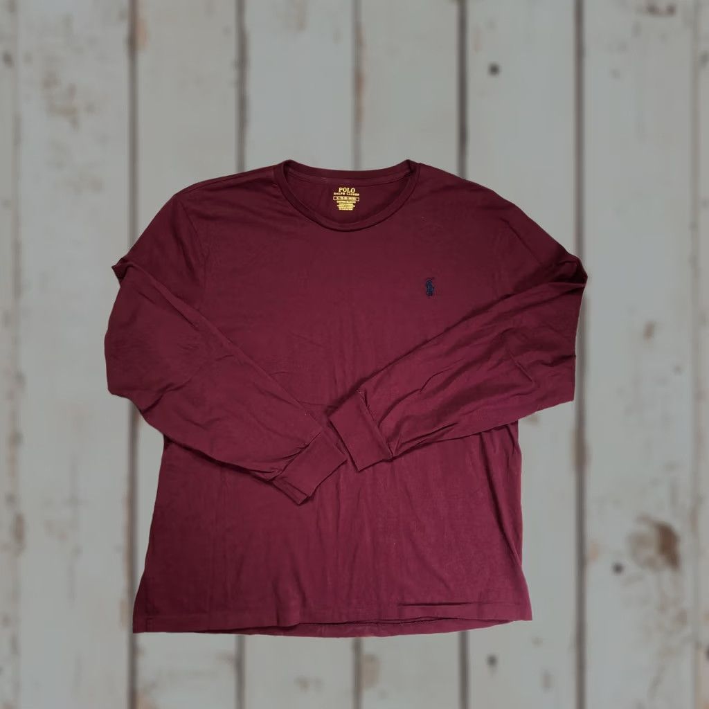 Polo Ralph Lauren Polo Ralph Lauren Shirt Mens XL Red Long Sleeve Pony Logo Tee Slim Fit Tagless Size US XL / EU 56 / 4 - 1 Thumbnail