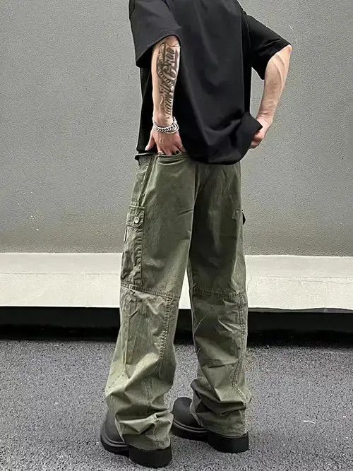 Vintage flared fade distressed baggy cargo pants Size US 34 / EU 50 - 3 Thumbnail