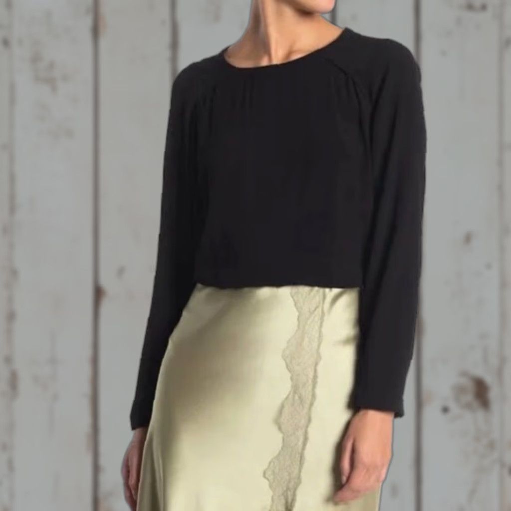Allsaints All Saints Lucas Vent Long Sleeve Top T-Shirt Women S Black Small Size S / US 4 / IT 40 - 1 Thumbnail