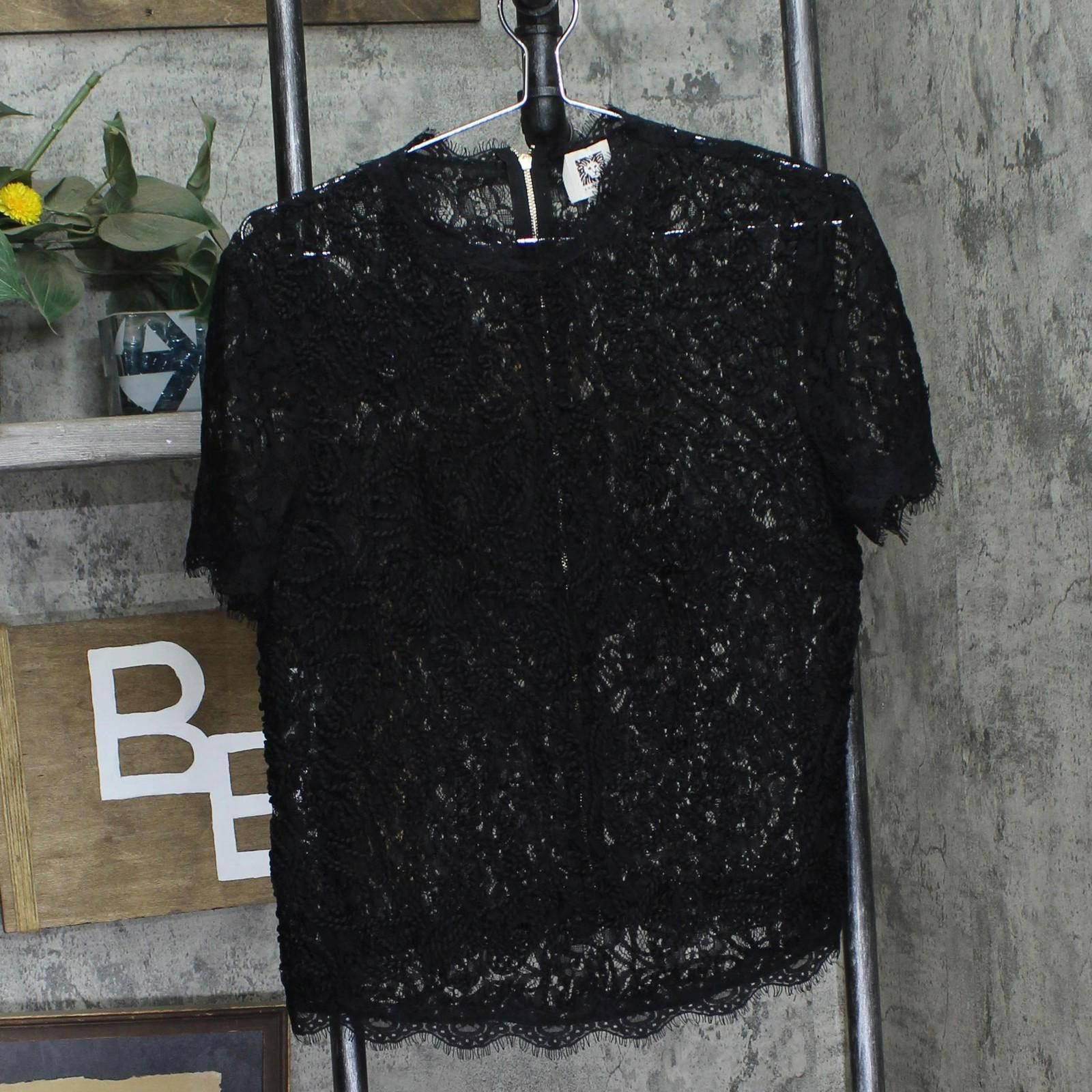 Other New Anne Klein Zip Sleeve Lace Blouse 10739496 Anne Black M Size M / US 6-8 / IT 42-44 - 1 Thumbnail
