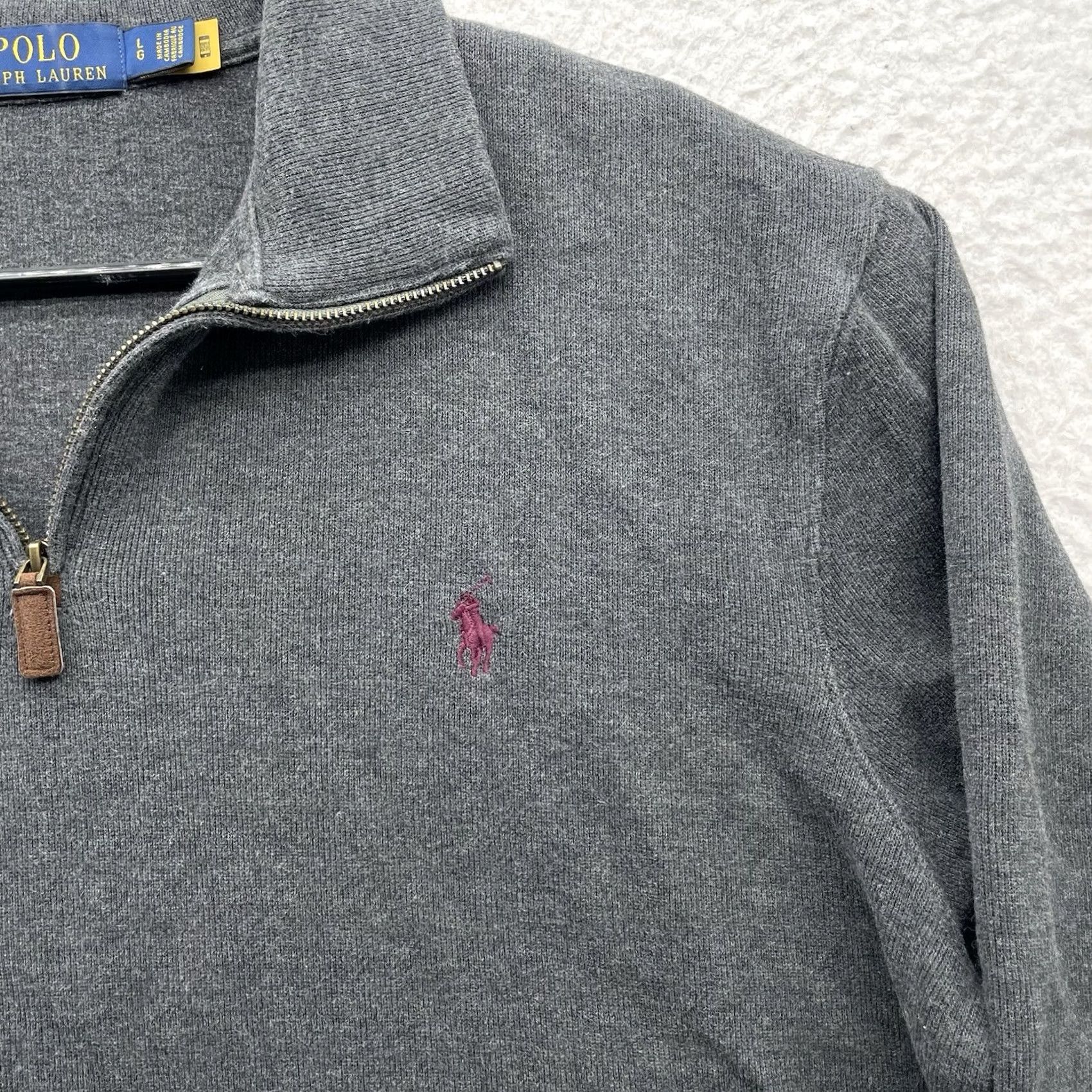 Polo Ralph Lauren Polo Ralph Lauren Sweater Mens L Gray 1/4 Zip Pullover Mock Neck Classic Preppy Polo Ralph Lauren Pullover Mens L Gray Size US L / EU 52-54 / 3 - 3 Thumbnail