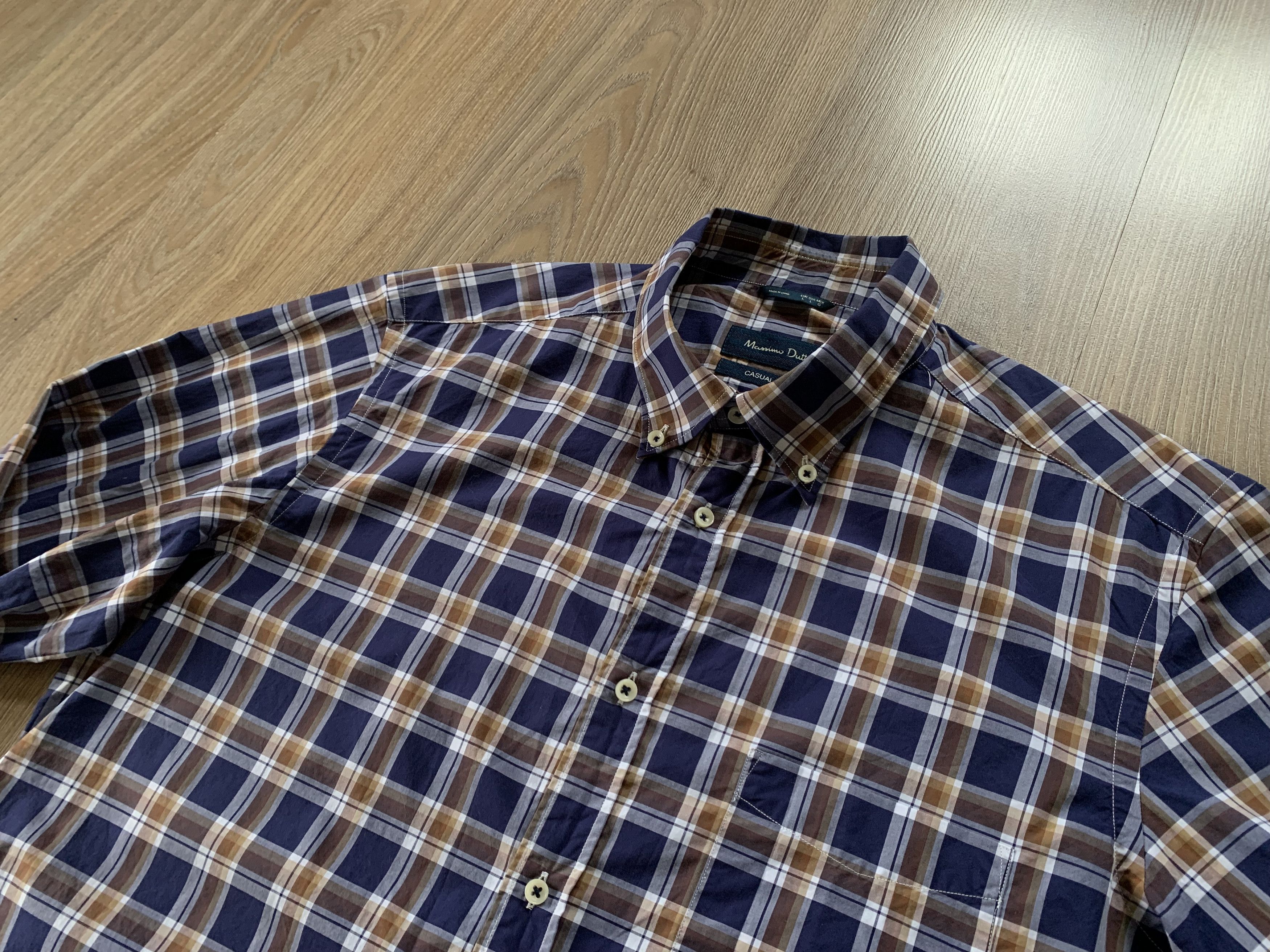 Designer × Massimo Dutti Massimo Dutti Plaid Cotton Long Sleeve Button Shirt Size US L / EU 52-54 / 3 - 4 Thumbnail