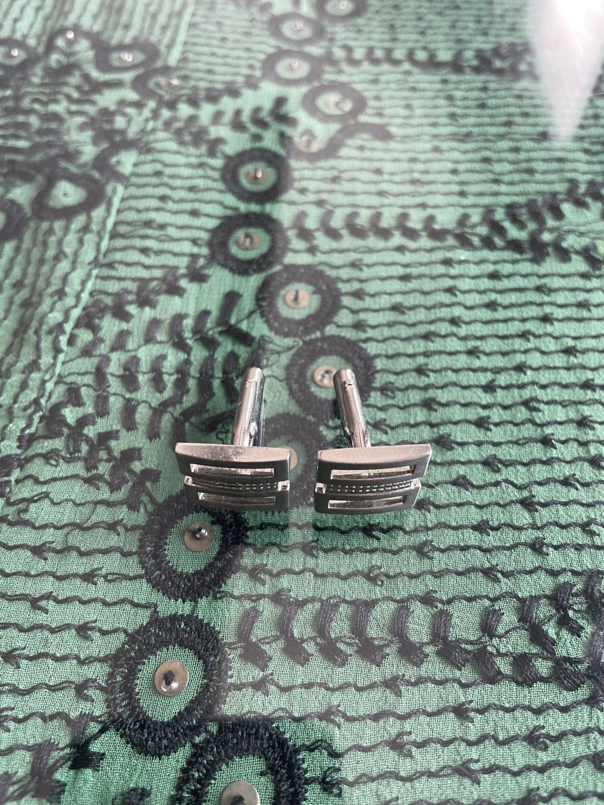 Vintage Silver tone Cuff links Size ONE SIZE - 4 Thumbnail