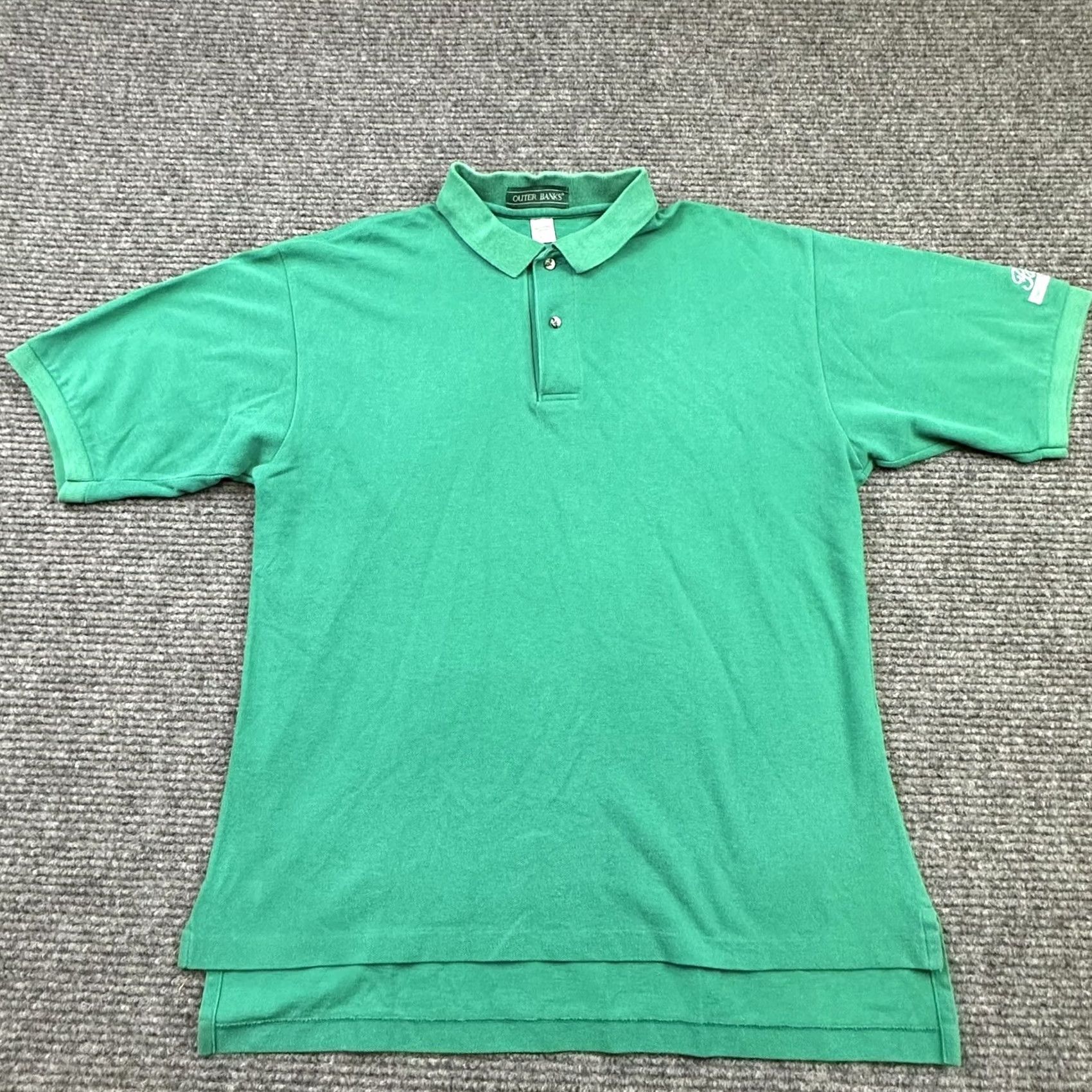 Market VINTAGE Outer Banks Polo Shirt Towson Maryland Market 90s Green Cotton Embroidered Logo L Adult Men Size US L / EU 52-54 / 3 - 3 Thumbnail
