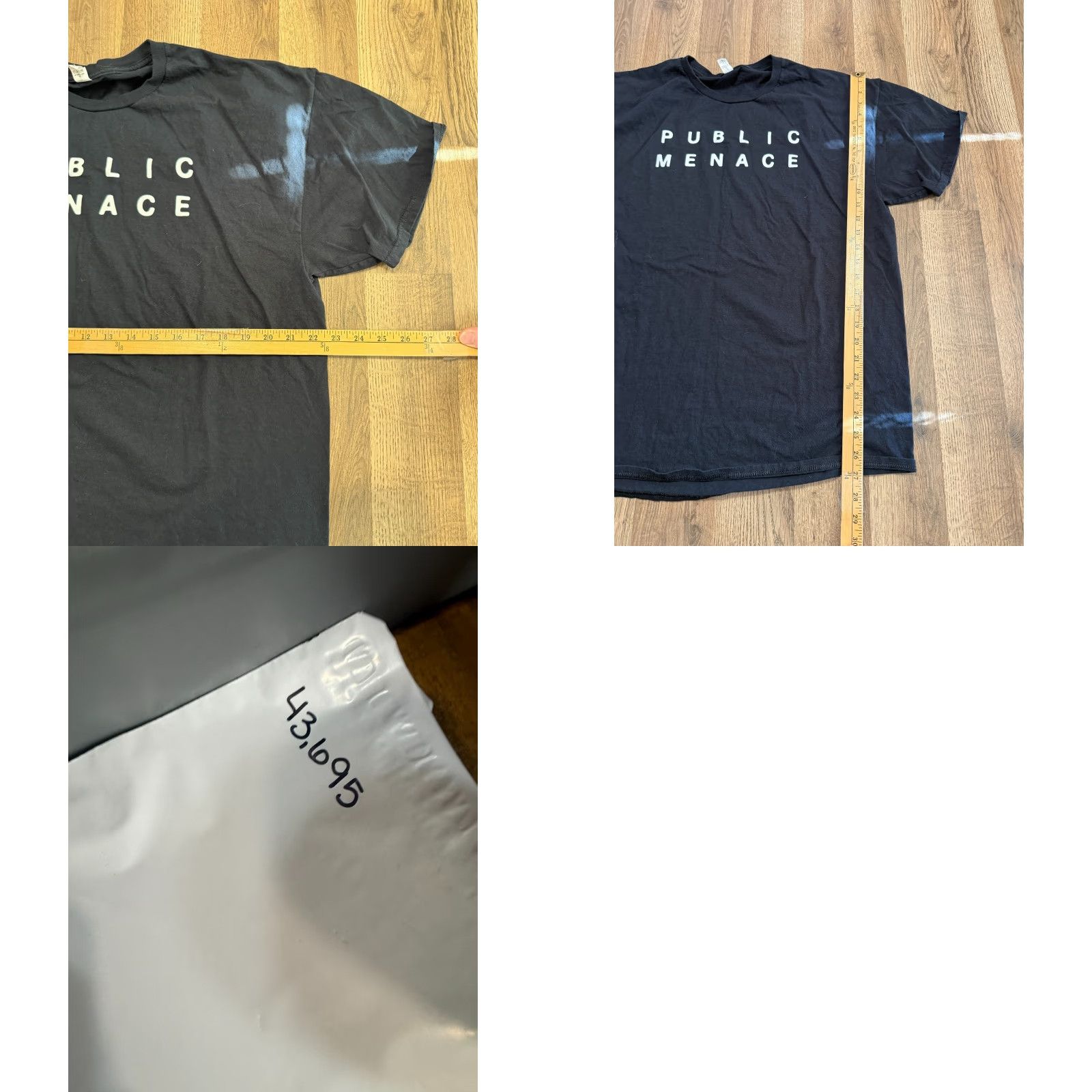 Fruit Of The Loom Fruit of the Loom Shirts Men XL Black Crew Neck PUBLIC MENACE T-Shirt Size US XL / EU 56 / 4 - 8 Thumbnail