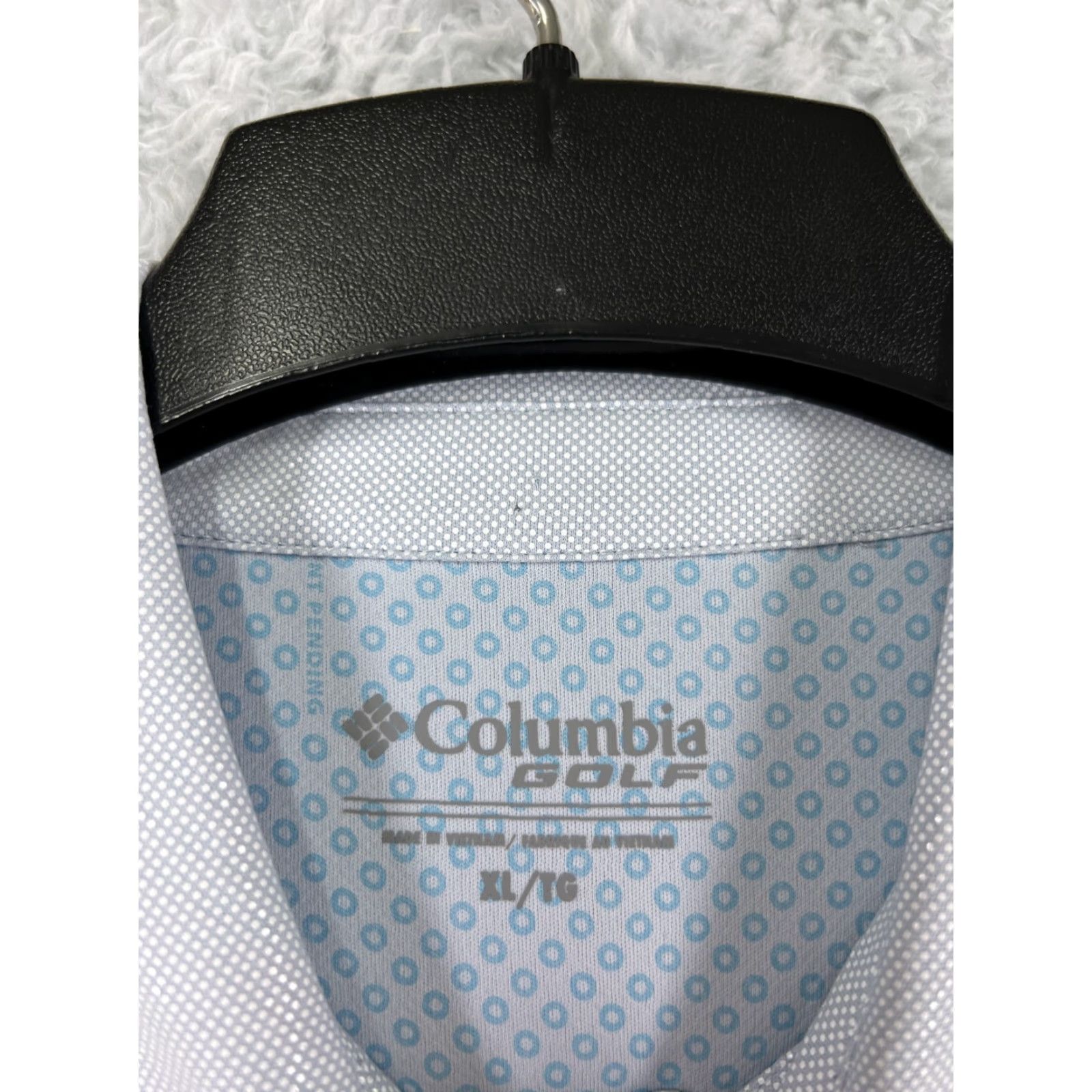 Vintage Columbia Polo Shirt Mens XL Blue Shiny Dots 100% Polyester Size US XL / EU 56 / 4 - 3 Thumbnail
