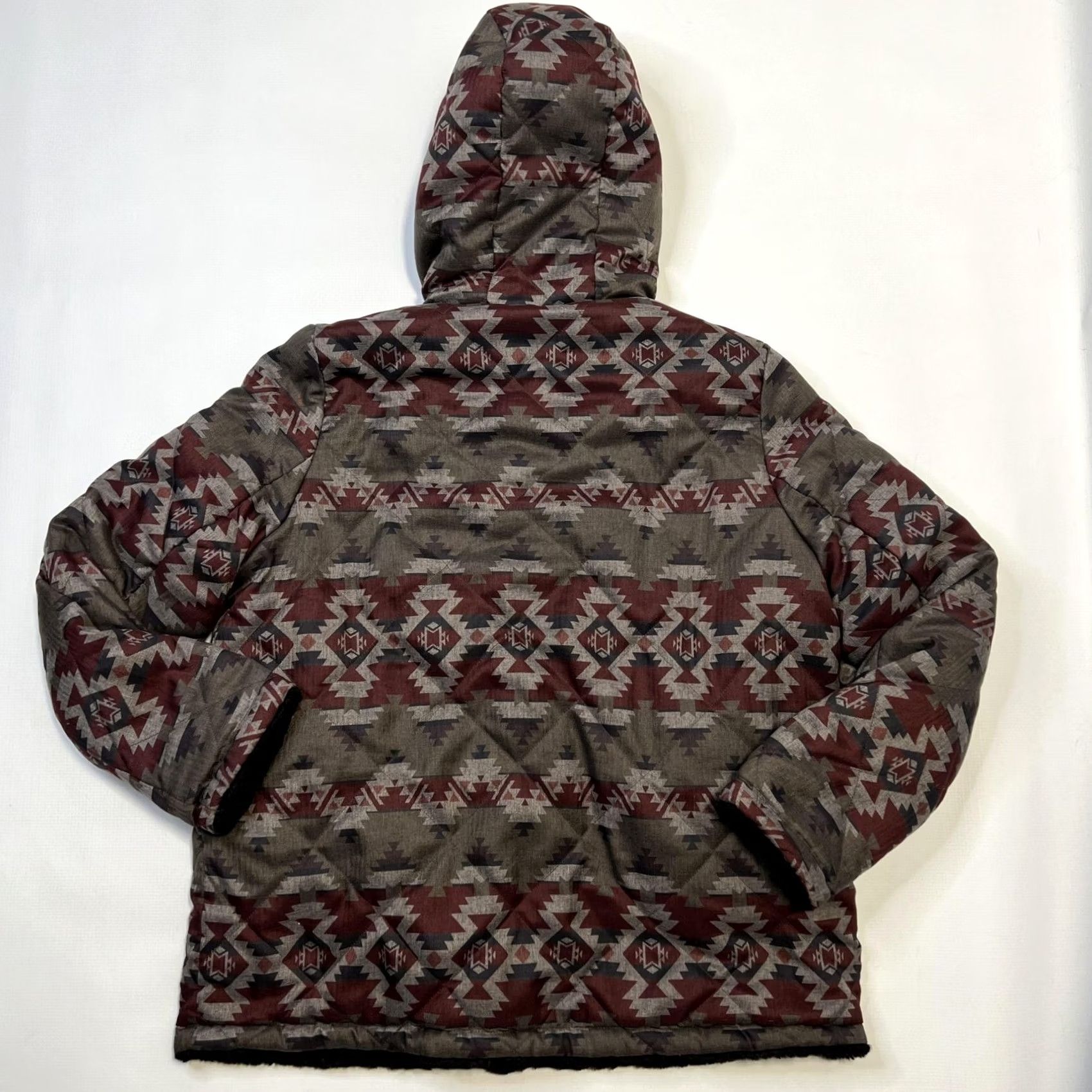 Pendleton Pendleton Jacket Womens Large Reversible Hooded Sherpa Aztec Pattern Coat Jacket Regular Brown Geometric Southwestern Mens? Womens Size L / US 10 / IT 46 - 2 Thumbnail