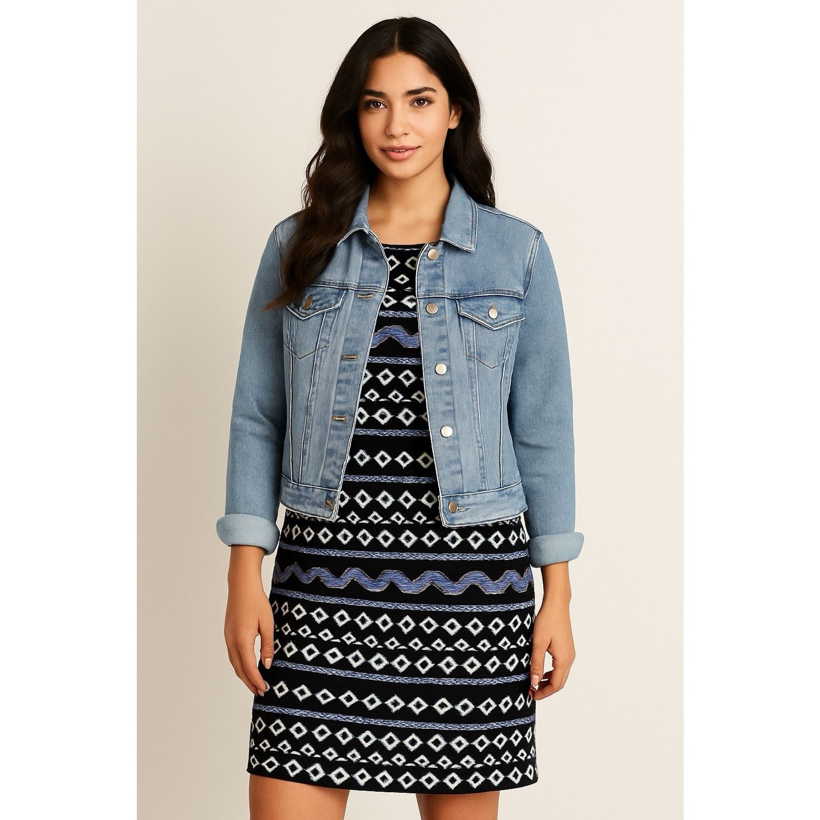 White House Black Market White House Black Market Size 10 Black Aztec Shift Dress Size L / US 10 / IT 46 - 11 Thumbnail