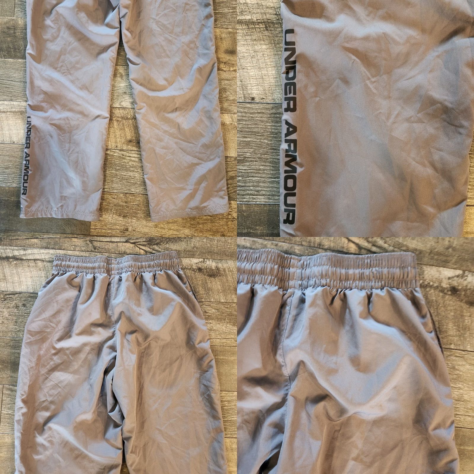 Under Armour Under Armour Wind Pants Mens Medium Gray Loose Fit Zip Ankle Drawstring Athletic Size US 31 - 8 Thumbnail