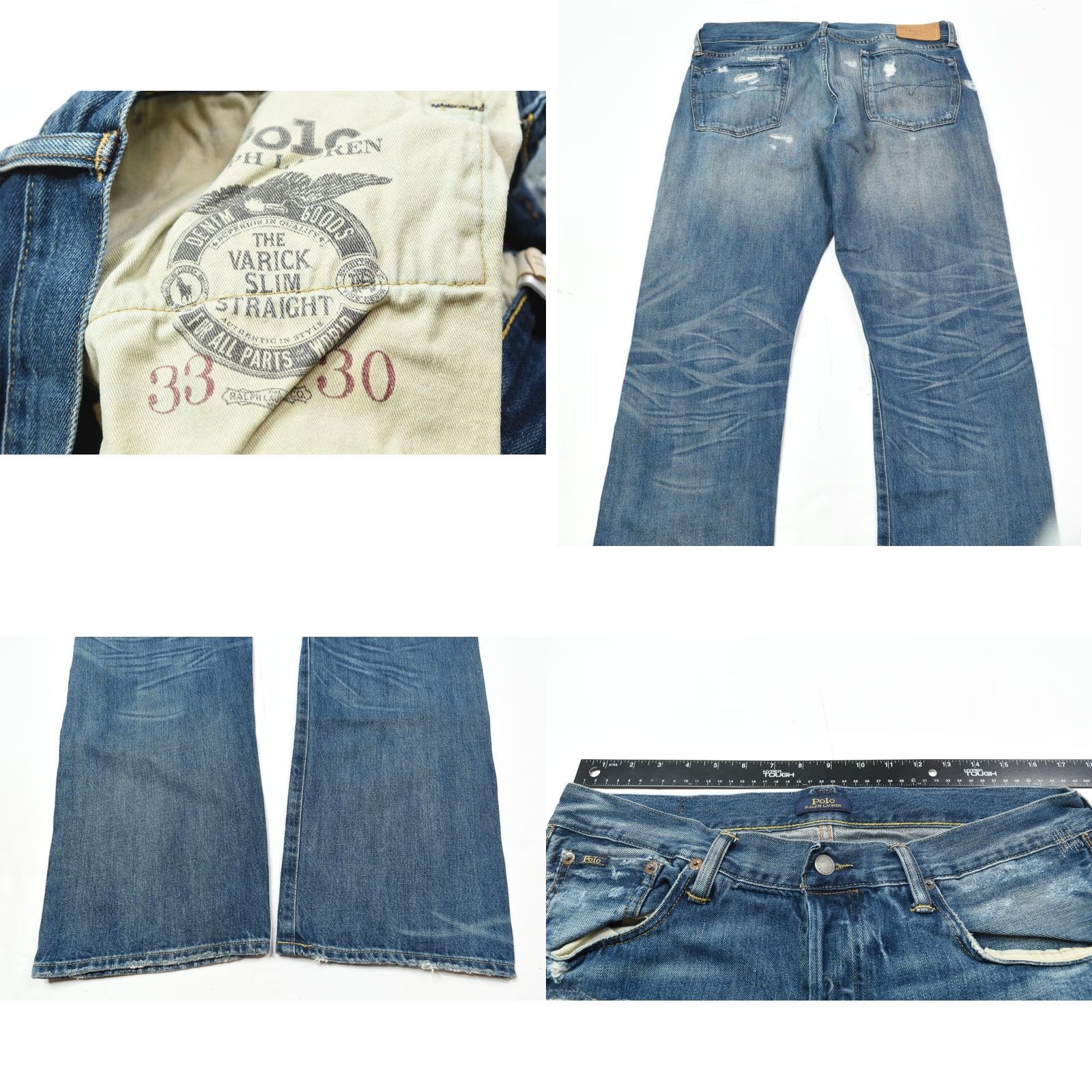 Polo Ralph Lauren Polo Ralph Lauren VARICK Slim Straight Jeans Blue 33x30 Mens Aztec Pattern Vintage No Size US XS / EU 42 / 0 - 8 Thumbnail