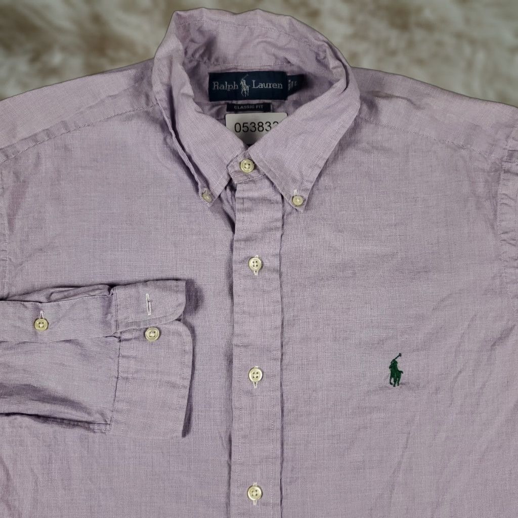 Ralph Lauren Ralph Lauren Shirt Mens Large Purple Button-Up Long Sleeve Cotton Pony Logo Size US L / EU 52-54 / 3 - 1 Thumbnail