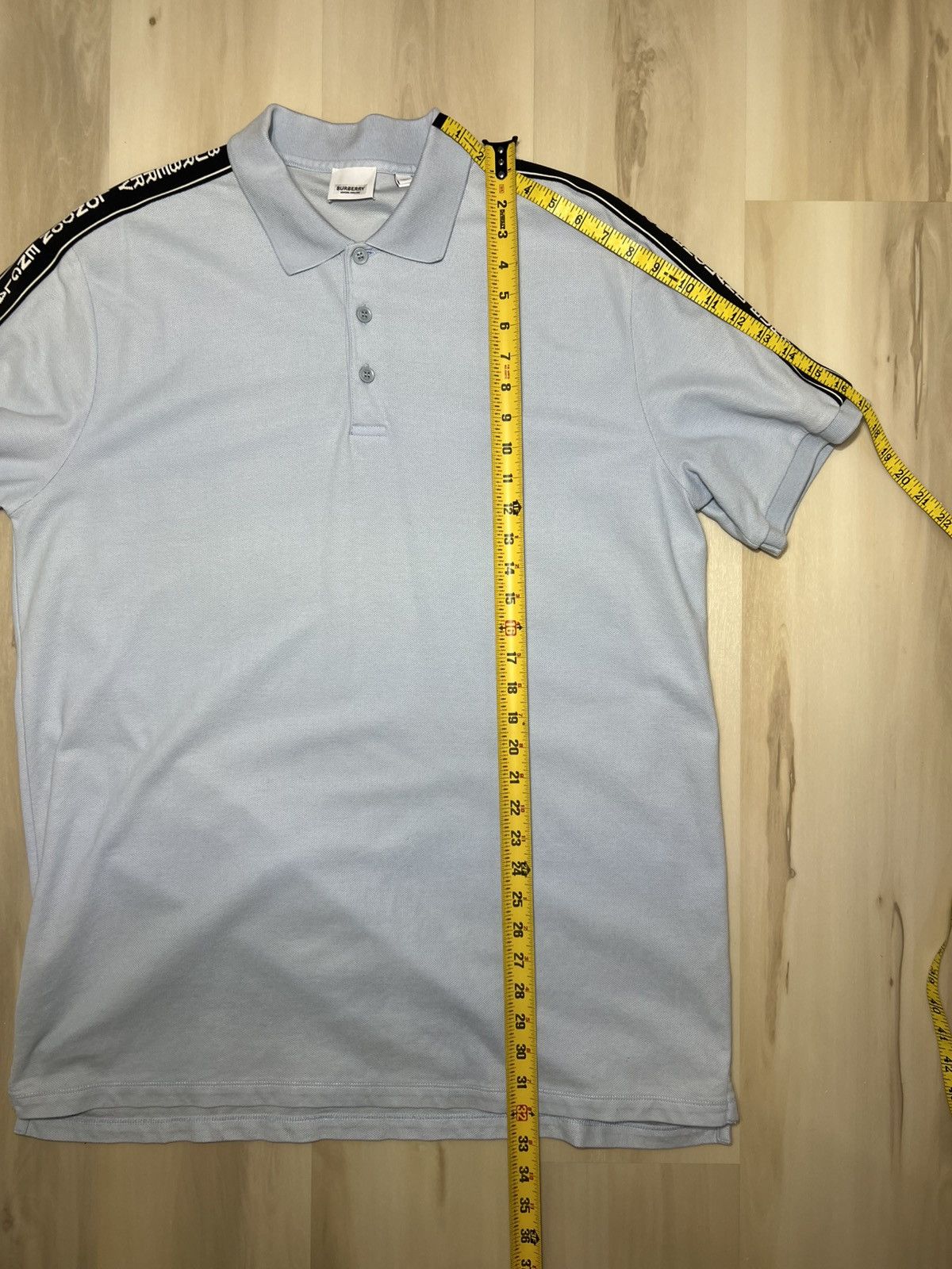 Burberry Authentic Burberry Men's Logo Tape Pique' Polo Shirt Size L Size US L / EU 52-54 / 3 - 5 Thumbnail