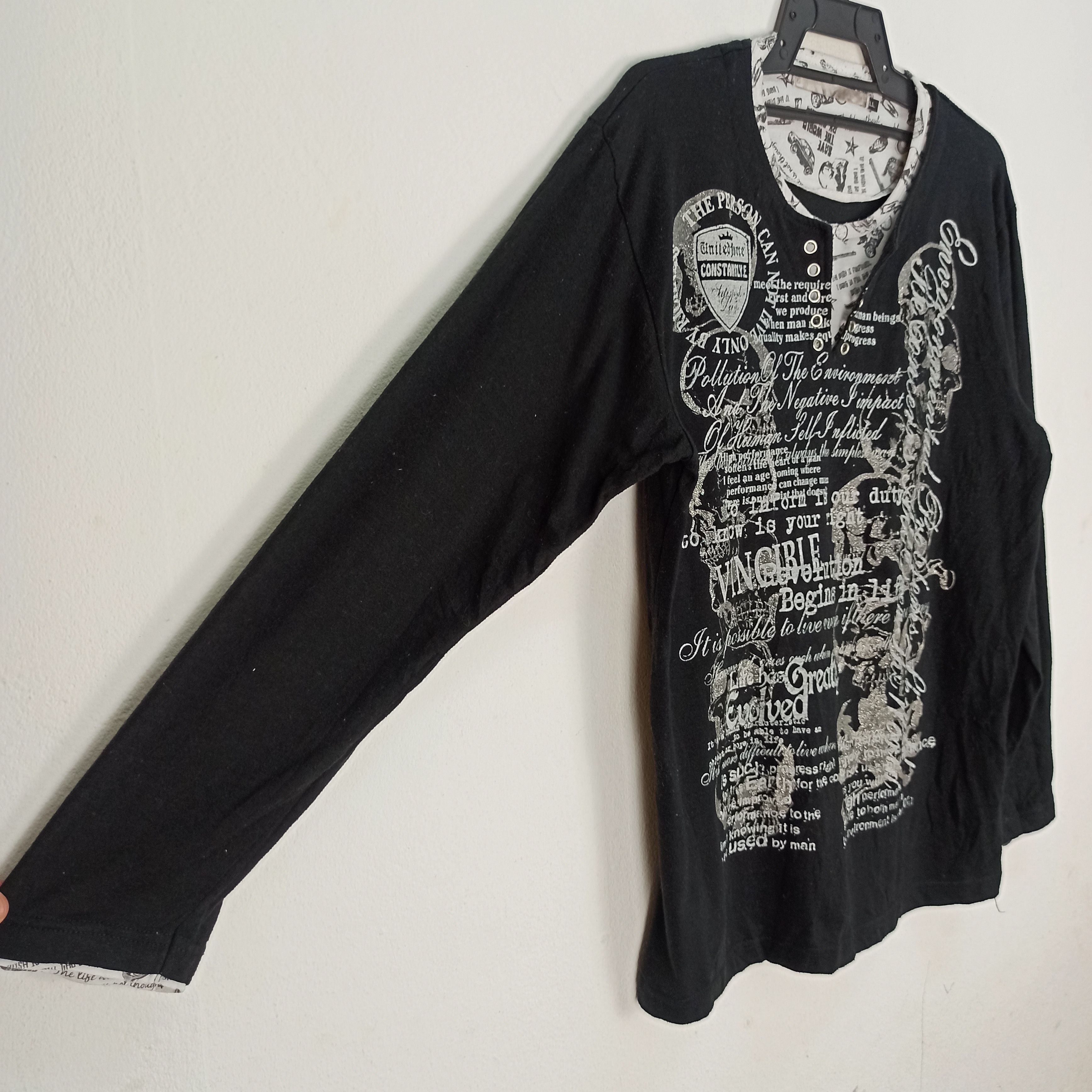 14th Addiction Punk Poem 2 layer Japanese Brand Long Sleeve Tees Size US L / EU 52-54 / 3 - 2 Thumbnail