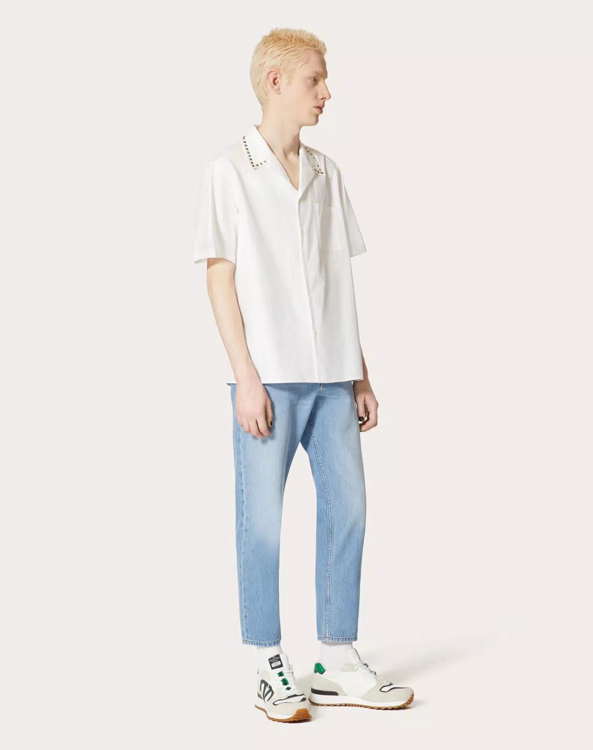 Valentino oc11z0625 Cotton Bowling Shirt in White Size US L / EU 52-54 / 3 - 3 Thumbnail