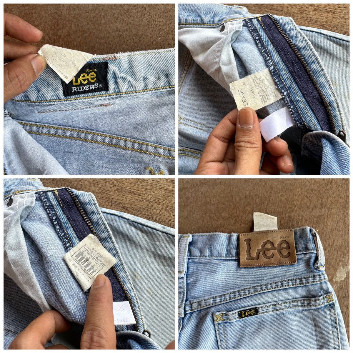 Lee VINTAGE LEE RIDERS JEANS LIGHTWASH DISTRESSED DENIM PANTS Size US 28 / EU 44 - 15 Thumbnail