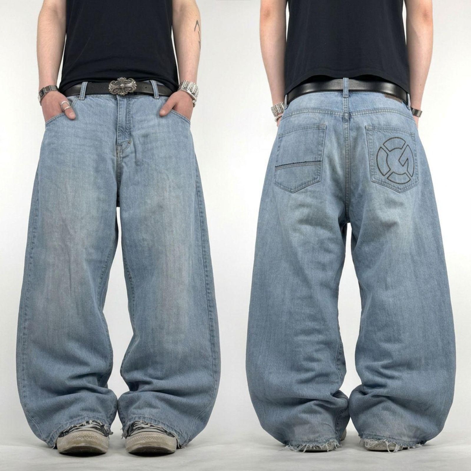 Ecko Unltd. × JNCO × Vintage Vintage y2k archive rare faded distressed baggy skater jeans Size US 36 / EU 52 - 1 Thumbnail