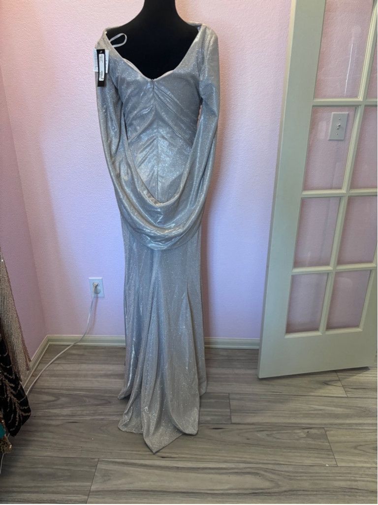 Betsey Johnson Women's Betsy & Adam Silver Long Dress Size 10 Size L / US 10 / IT 46 - 5 Thumbnail