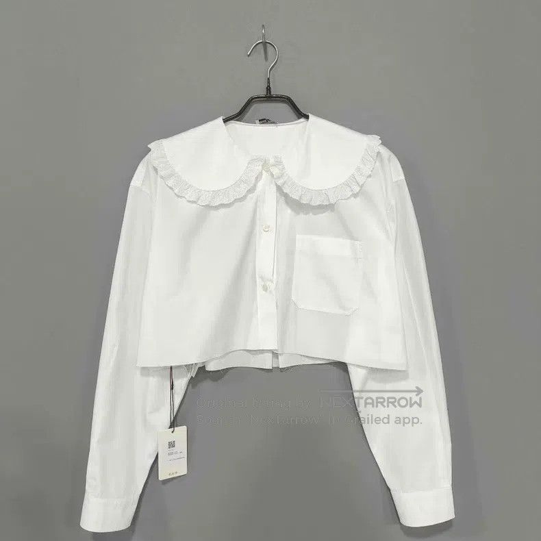 Miu Miu Miu Miu 38 Petal collar back letter logo shirt Size M / US 6-8 / IT 42-44 - 1 Thumbnail
