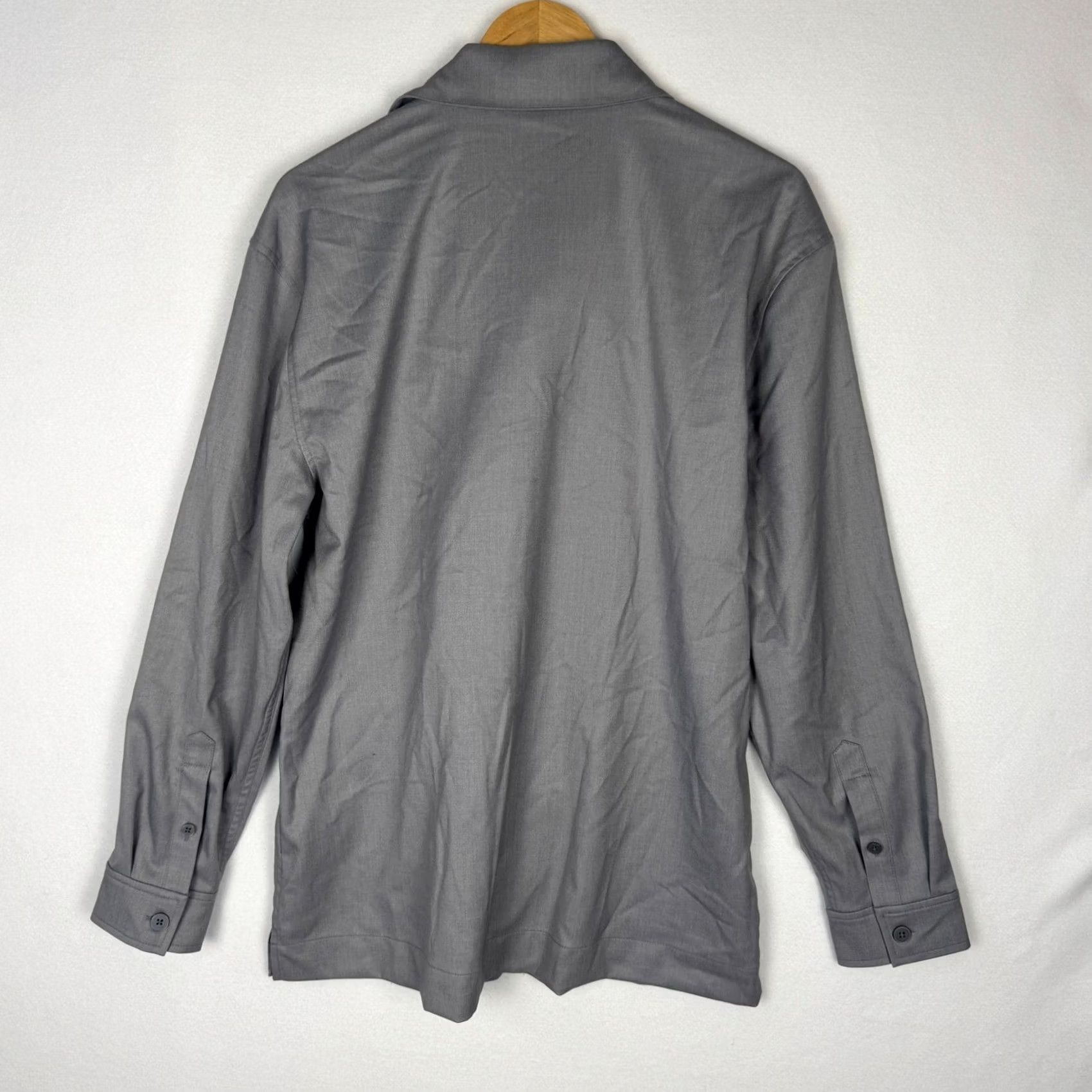Alfani Alfani Mens M Casual Grey HT Long Sleeve Button Up Shirt Jacket Size US M / EU 48-50 / 2 - 2 Thumbnail